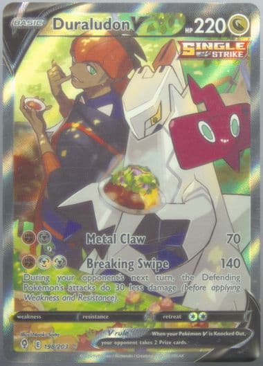Full Art/Duraludon V Inverted Back (198) 2021 Pokemon Sword & Shield Evolving Skies