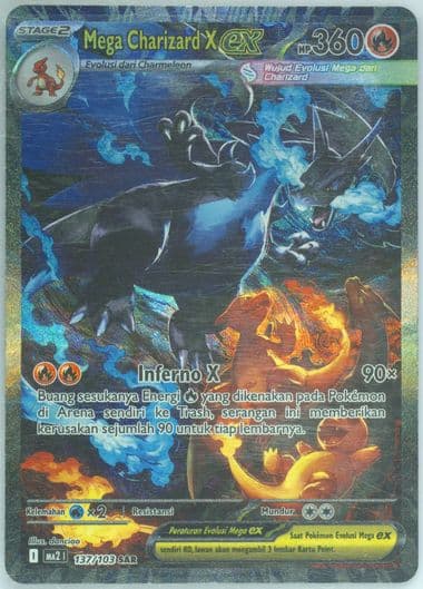 Mega Charizard X EX Special Art Rare (137) 2025 Pokemon Indonesian MA2 I-Blue Blaze