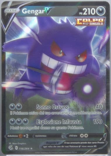 Gengar V Italian (156) 2021 Pokemon Sword & Shield Fusion Strike