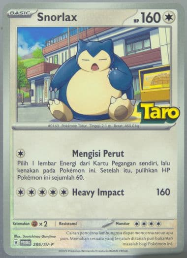 Snorlax Taro Promo (286) 2025 Pokemon Indonesian SV-P Promo