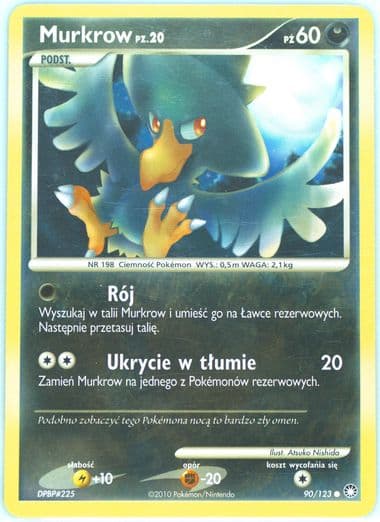 Murkrow (90) 2012 Pokemon Polish Diamond & Pearl Mysterious Treasures