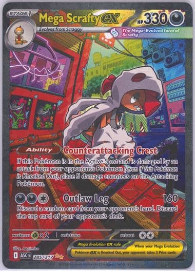 Mega Scrafty EX Special Illustration Rare (285) 2026 Pokemon Asc EN-Ascended Heroes