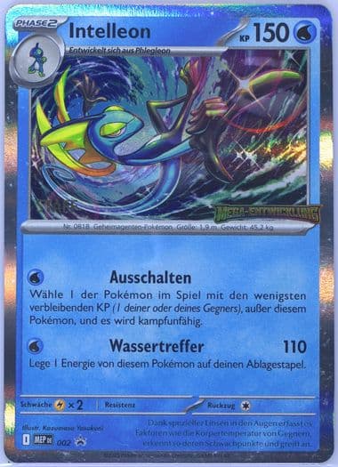 Intelleon Mega Evolution Prerelease-Staff (002) 2025 Pokemon German Mep de-Me Black Star Promo