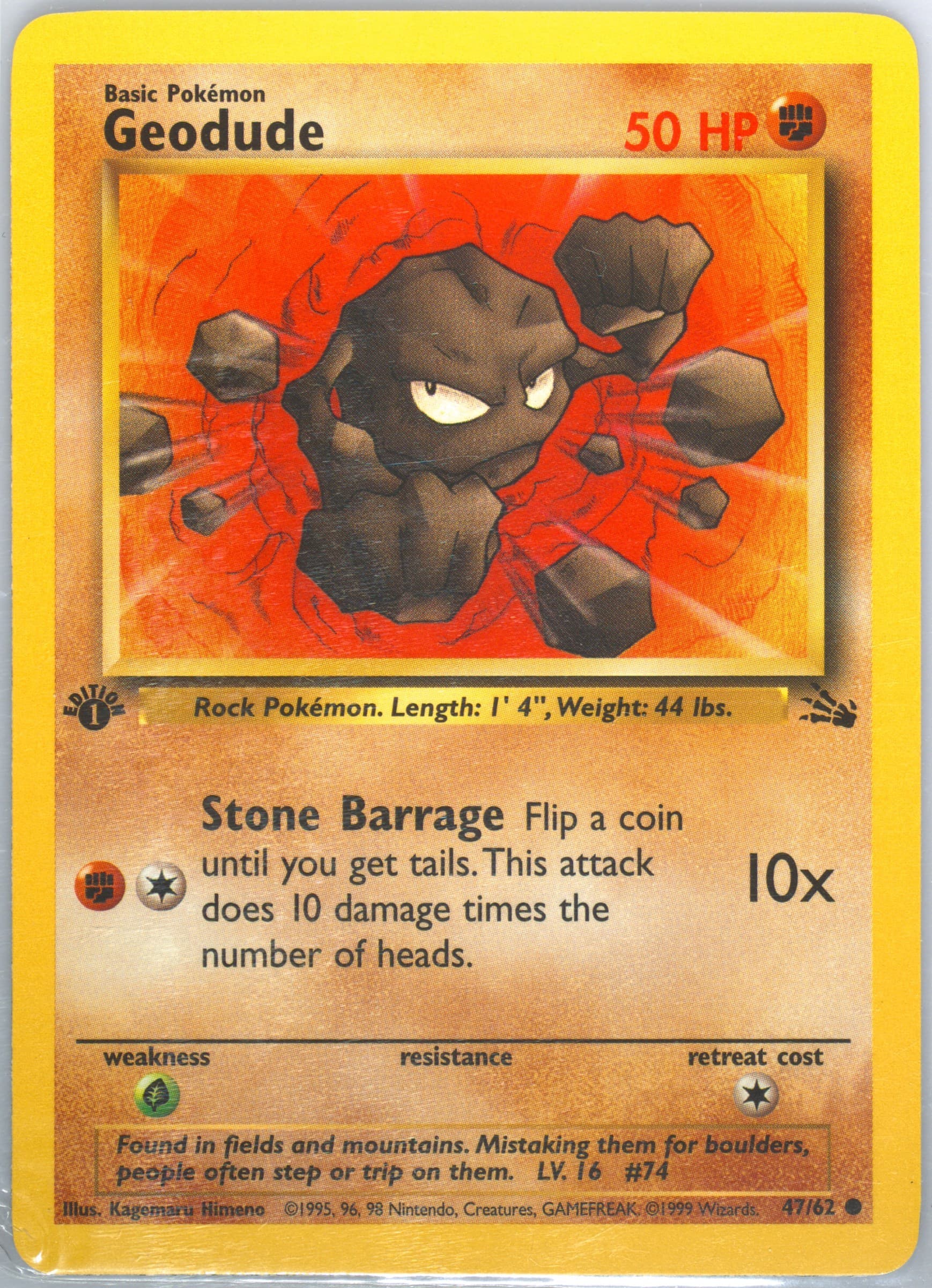 Geodude 1st Edition (47) 1999 Pokemon Fossil