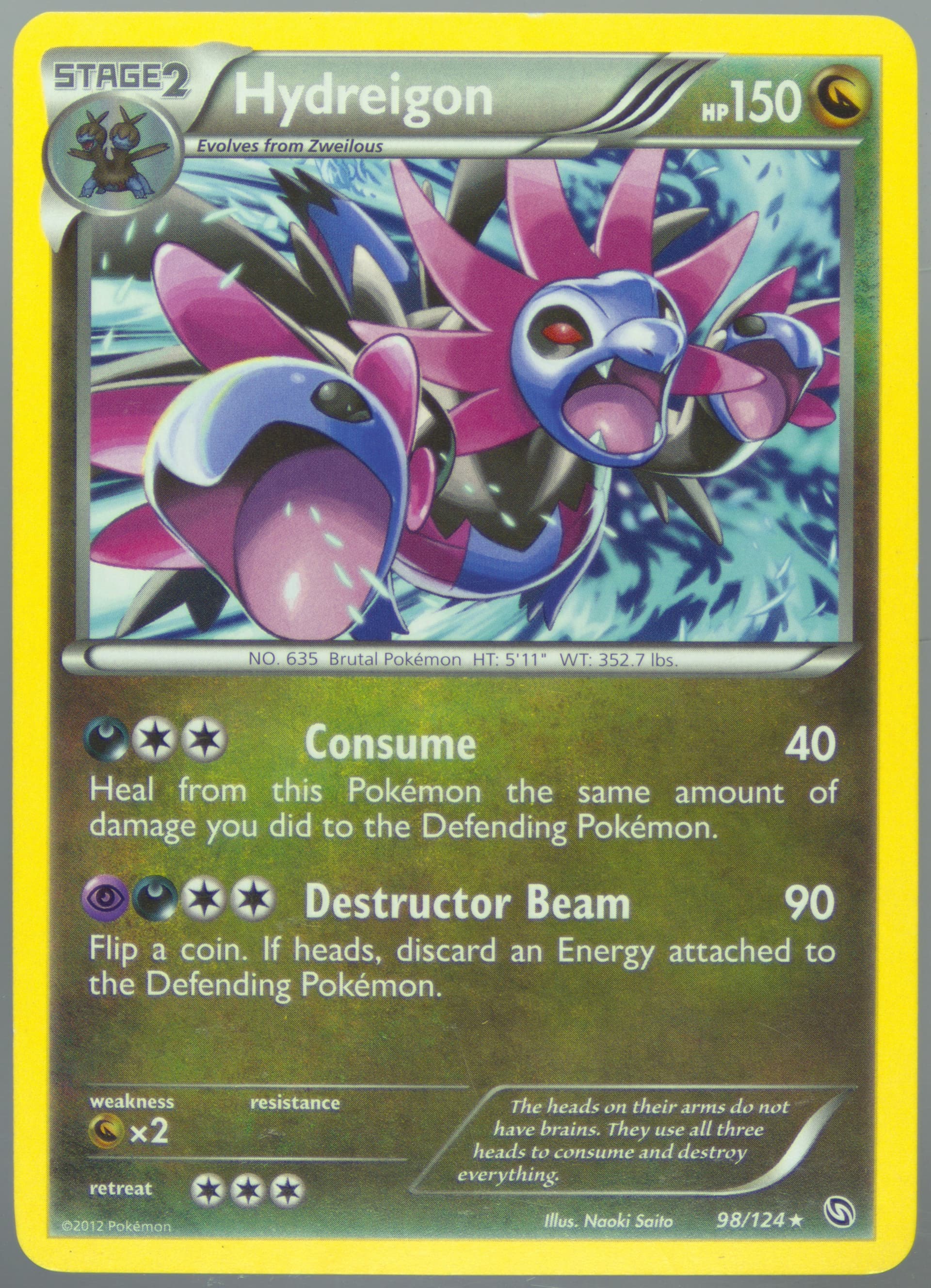 Hydreigon (98) 2012 Pokemon Black & White Dragons Exalted