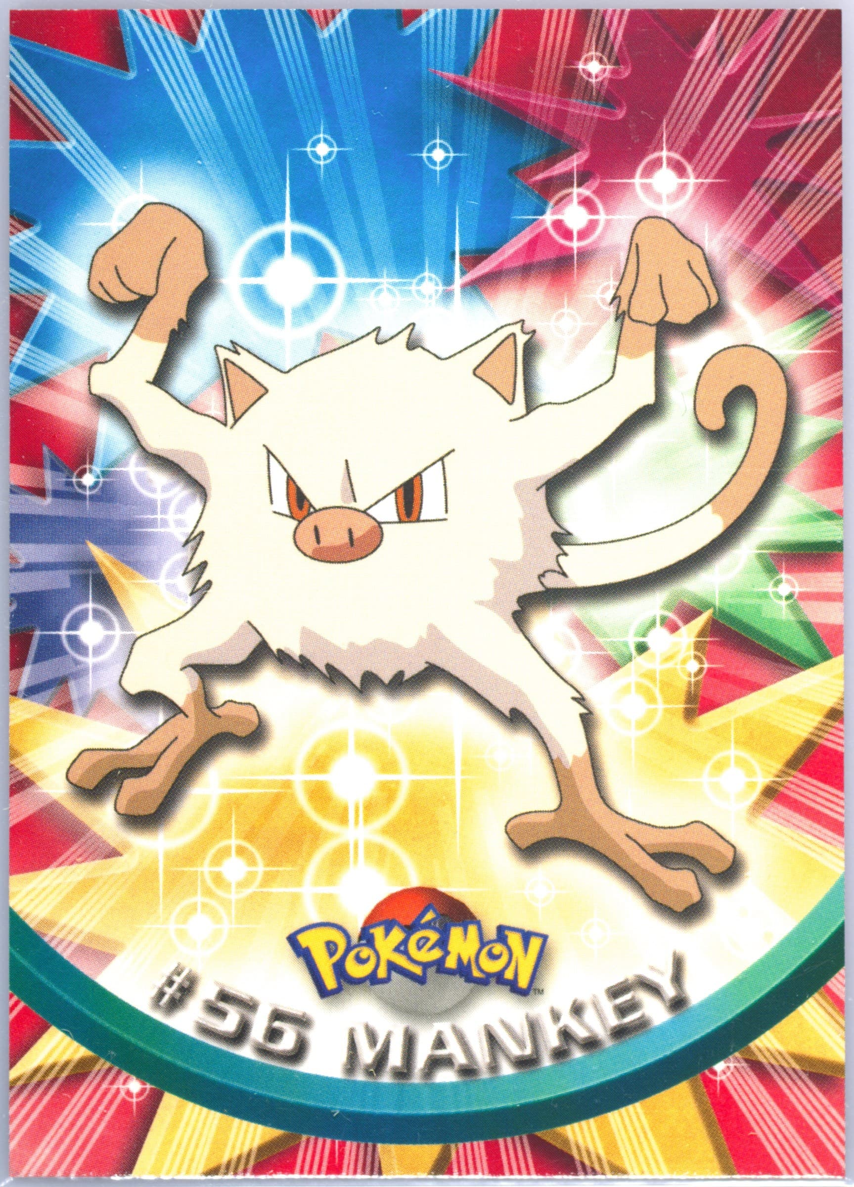 Mankey (56) 1999 Topps Pokemon TV