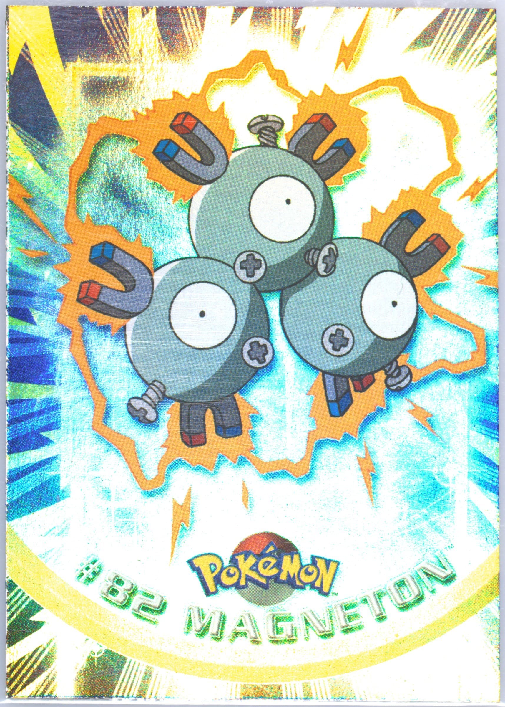 Magneton Rainbow Foil (82) 2000 Topps Pokemon TV Animation Series 2