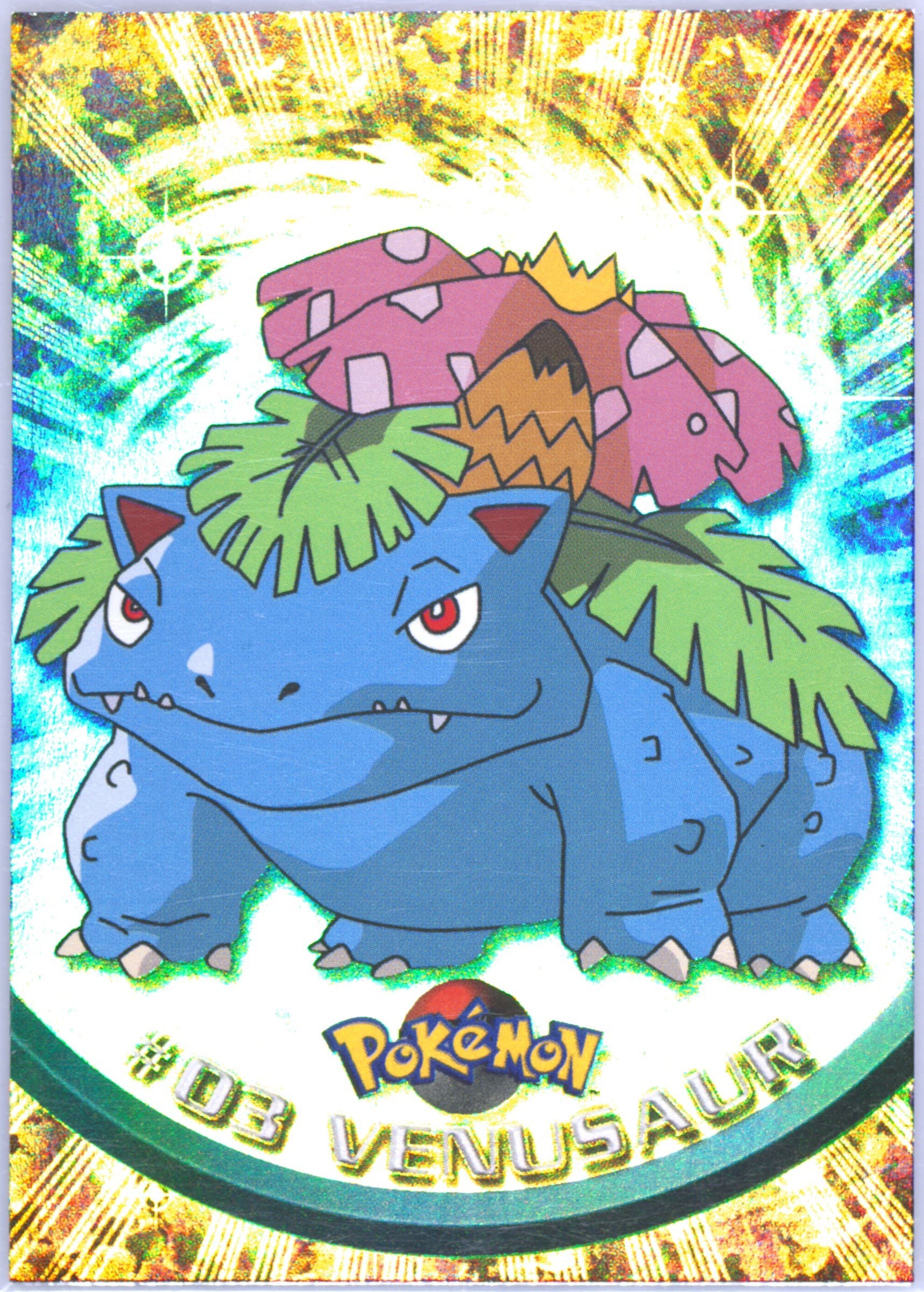 Venusaur Rainbow Foil (3) 1999 Topps Pokemon TV
