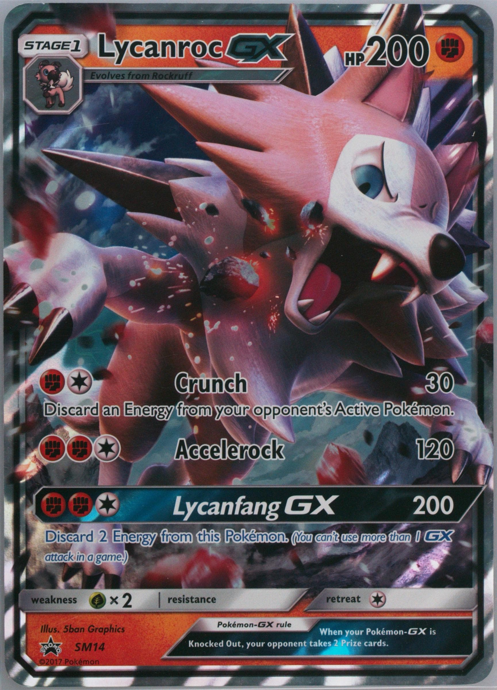 Lycanroc GX Lycanroc GX Box-Jumbo (SM14) 2017 Pokemon SM Black Star Promo
