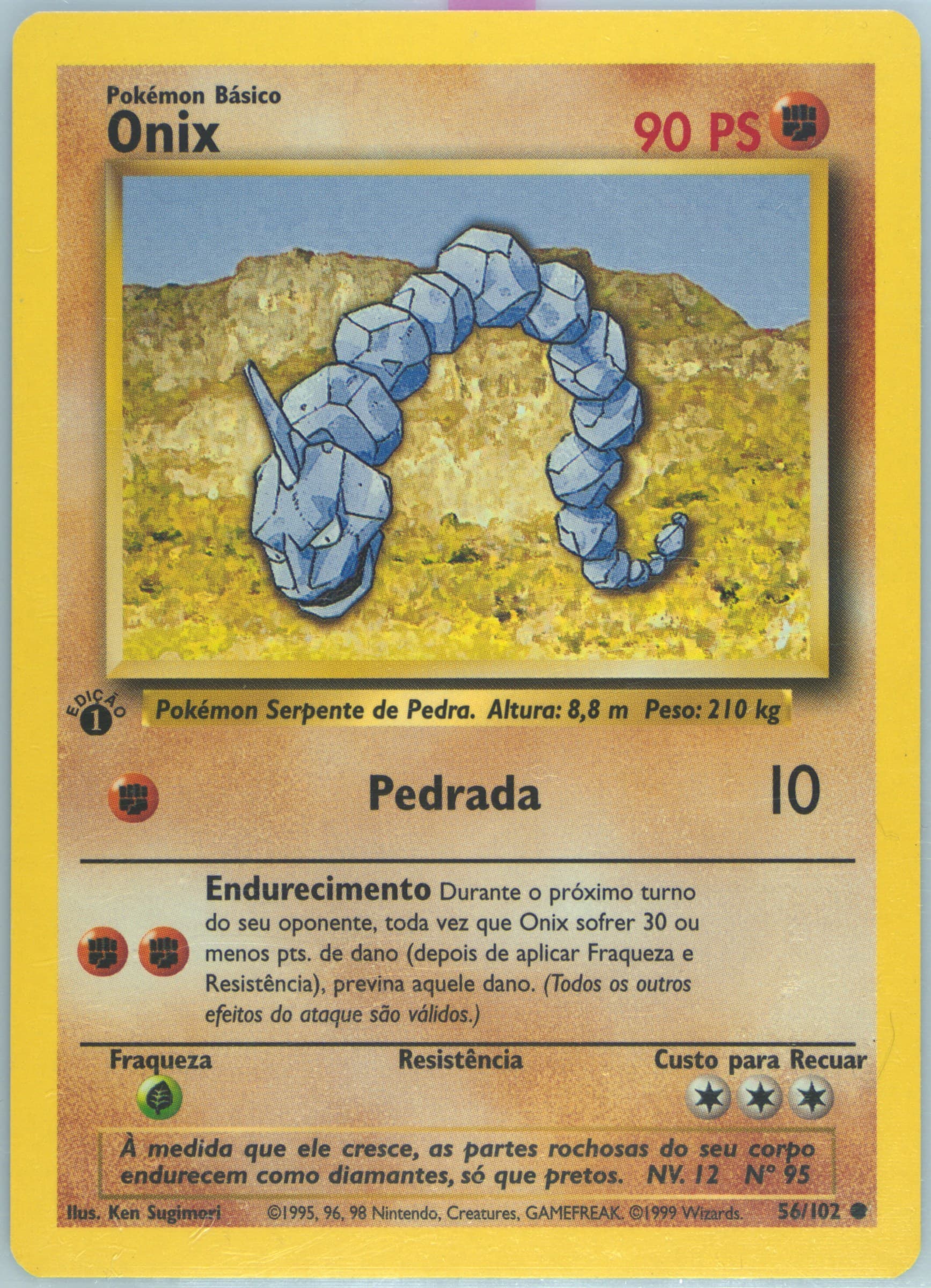 Onix 1st Edition (56) 1999 Pokemon Portuguese