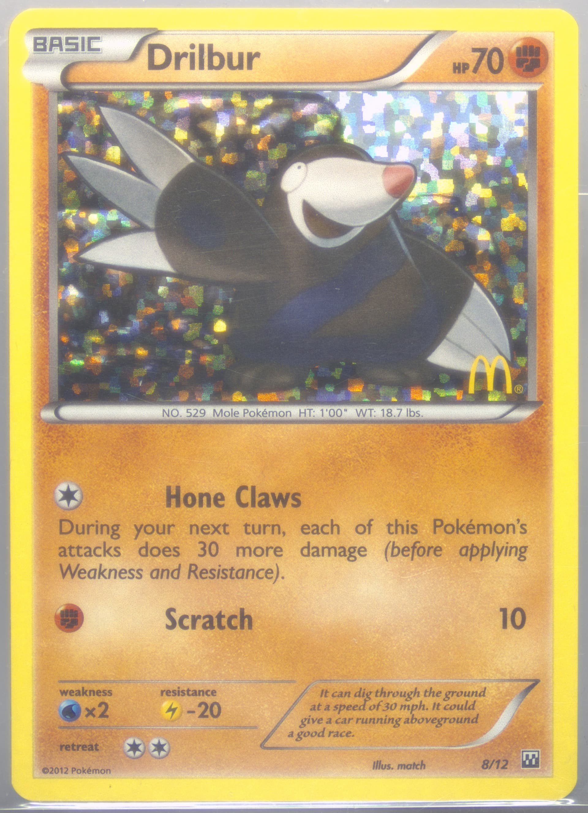 Drilbur-Holo (8) 2012 Pokemon McDonald's Collection