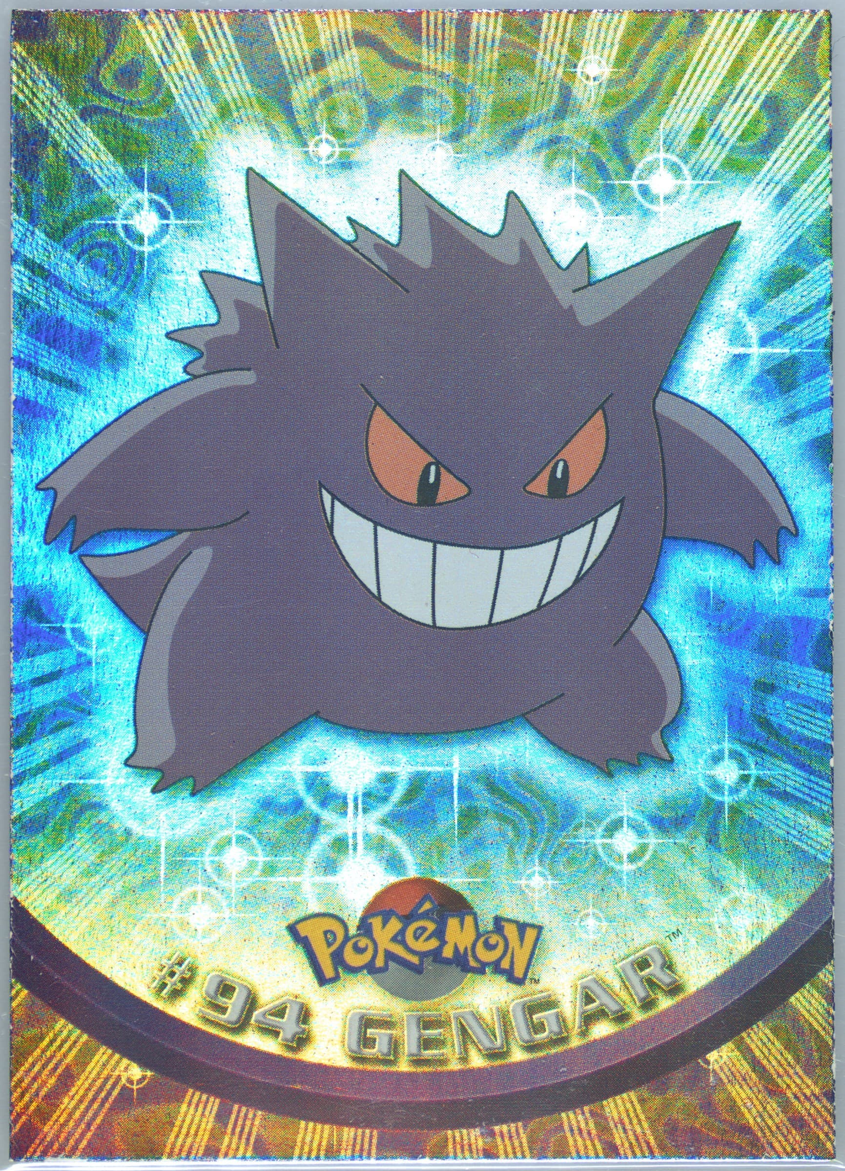 Gengar Rainbow Foil (94) 2000 Topps Pokemon TV Animation Series 2