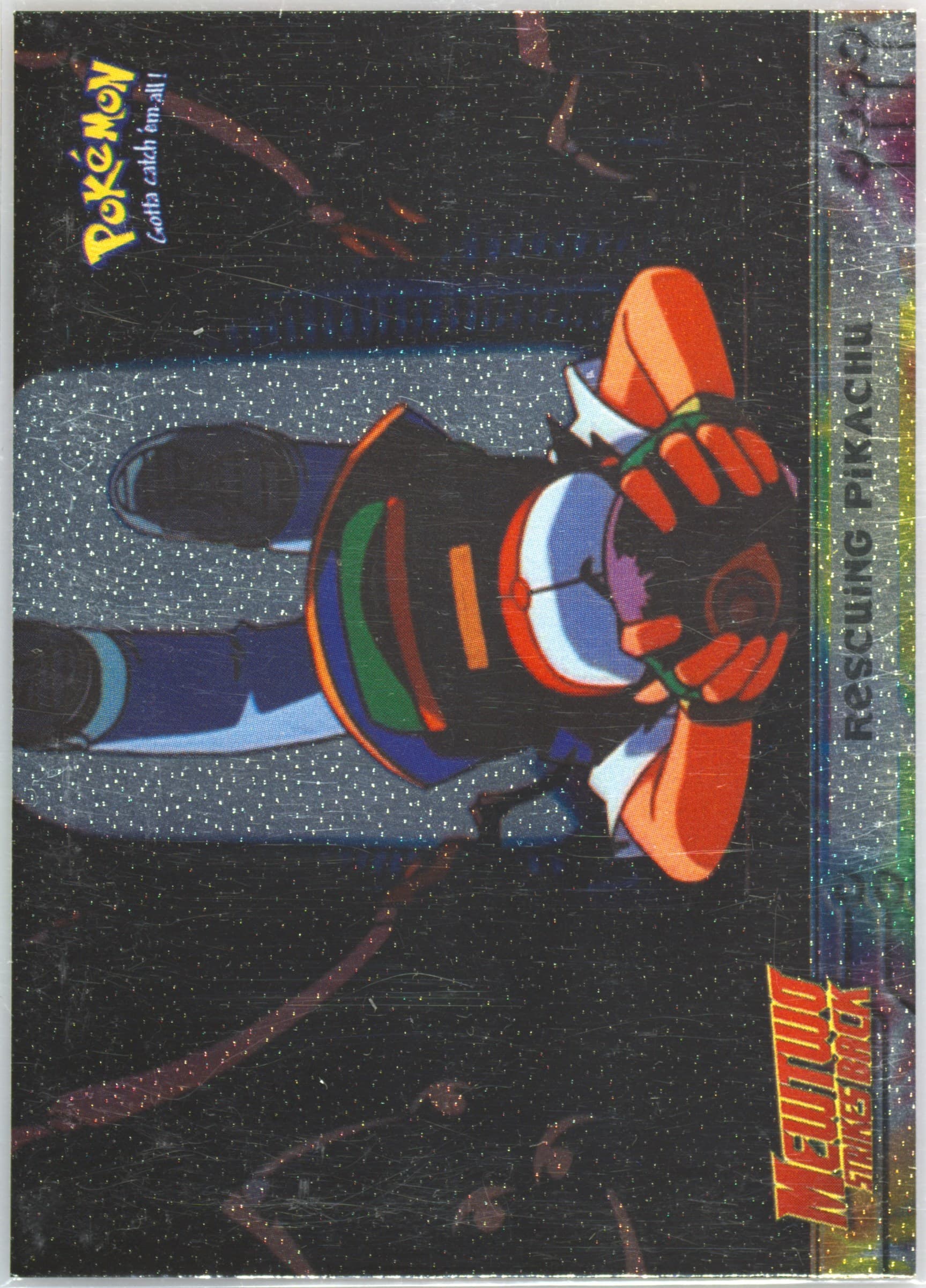 Movie Edition Rescuing Pikachu-Foil (30) 1999 Topps Pokemon the Movie Edt