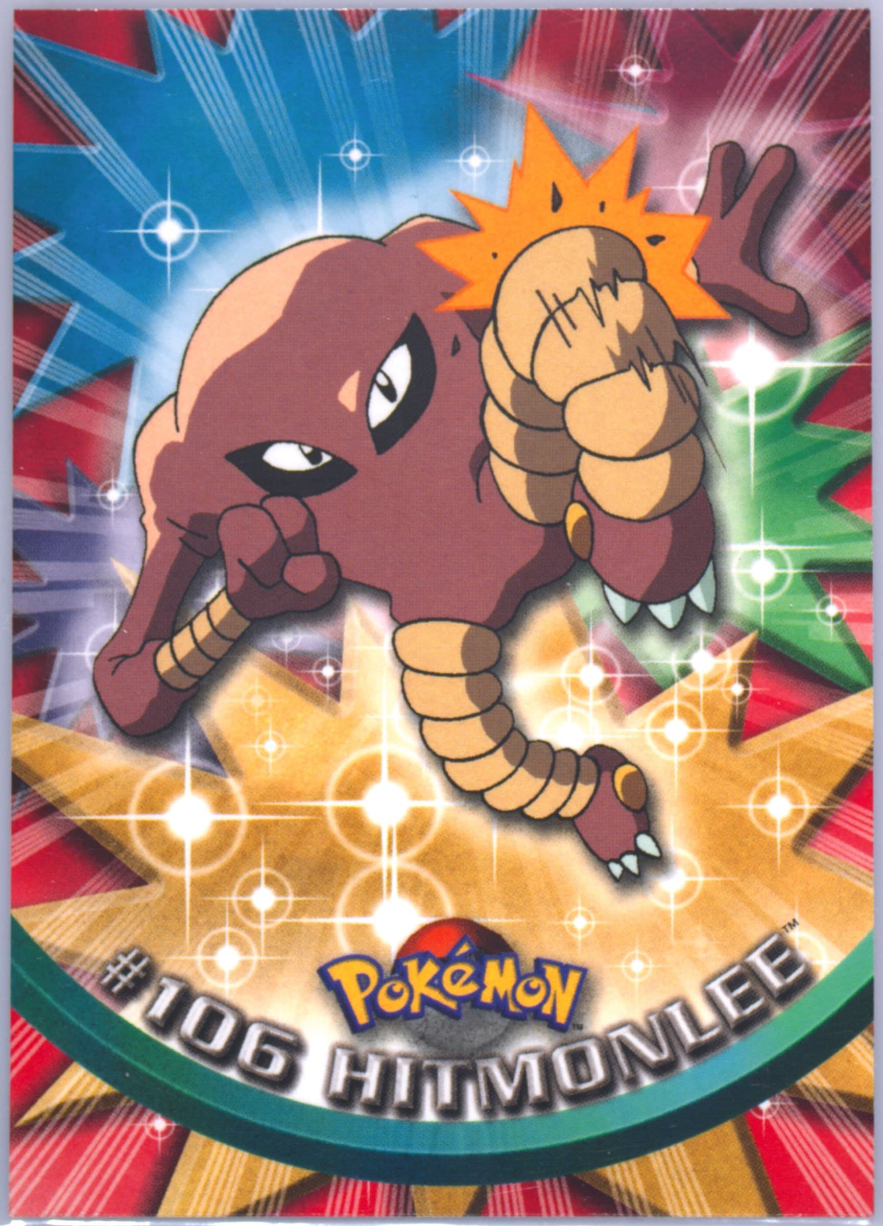 Hitmonlee (106) 2000 Topps Pokemon TV Animation Series 2