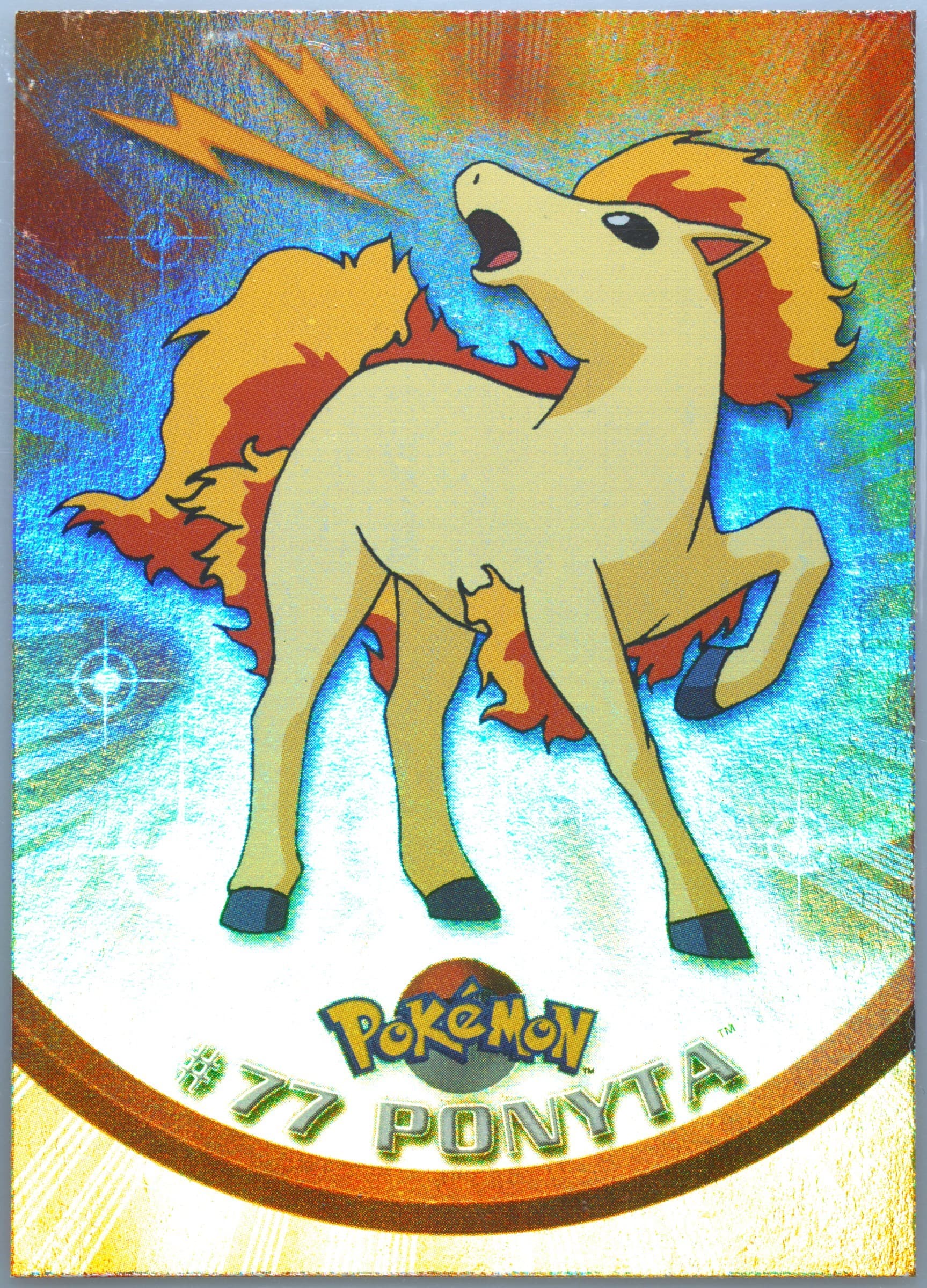 Ponyta Rainbow Foil (77) 2000 Topps Pokemon TV Animation Series 2
