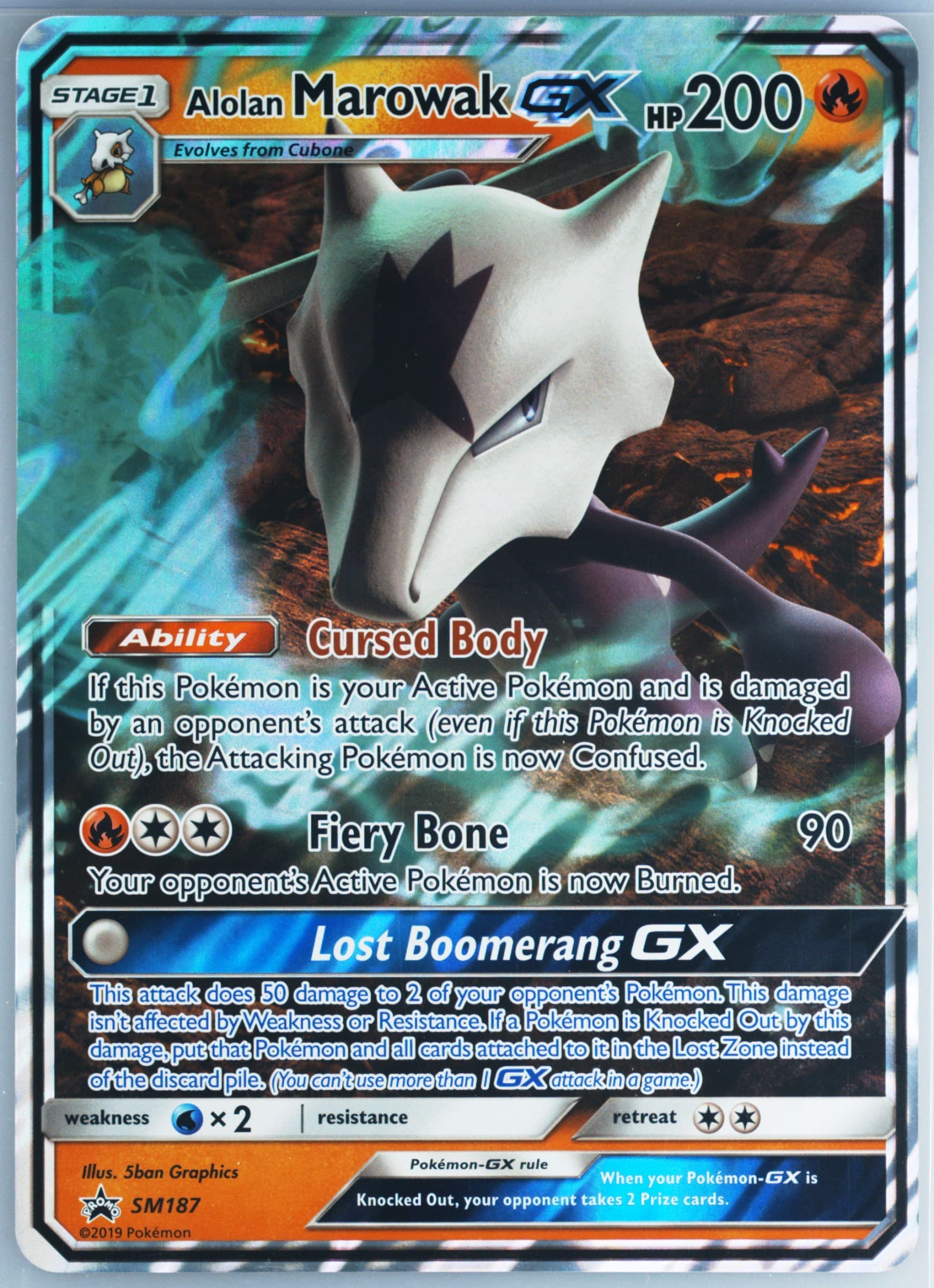 Alolan Marowak GX Alolan Marowak-GX Box-Jumbo (SM187) 2019 Pokemon SM Black Star Promo