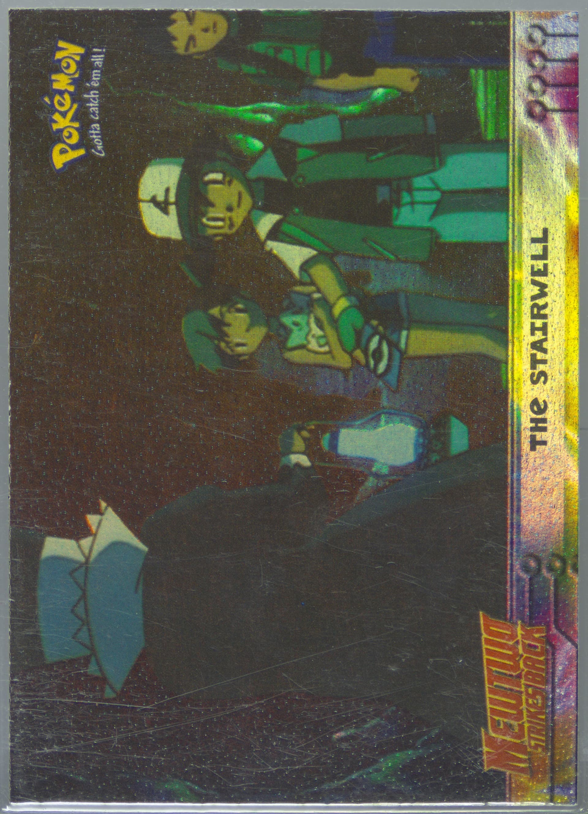 Movie Edition The Stairwell-Rainbow Foil (19) 1999 Topps Pokemon the Movie Edt