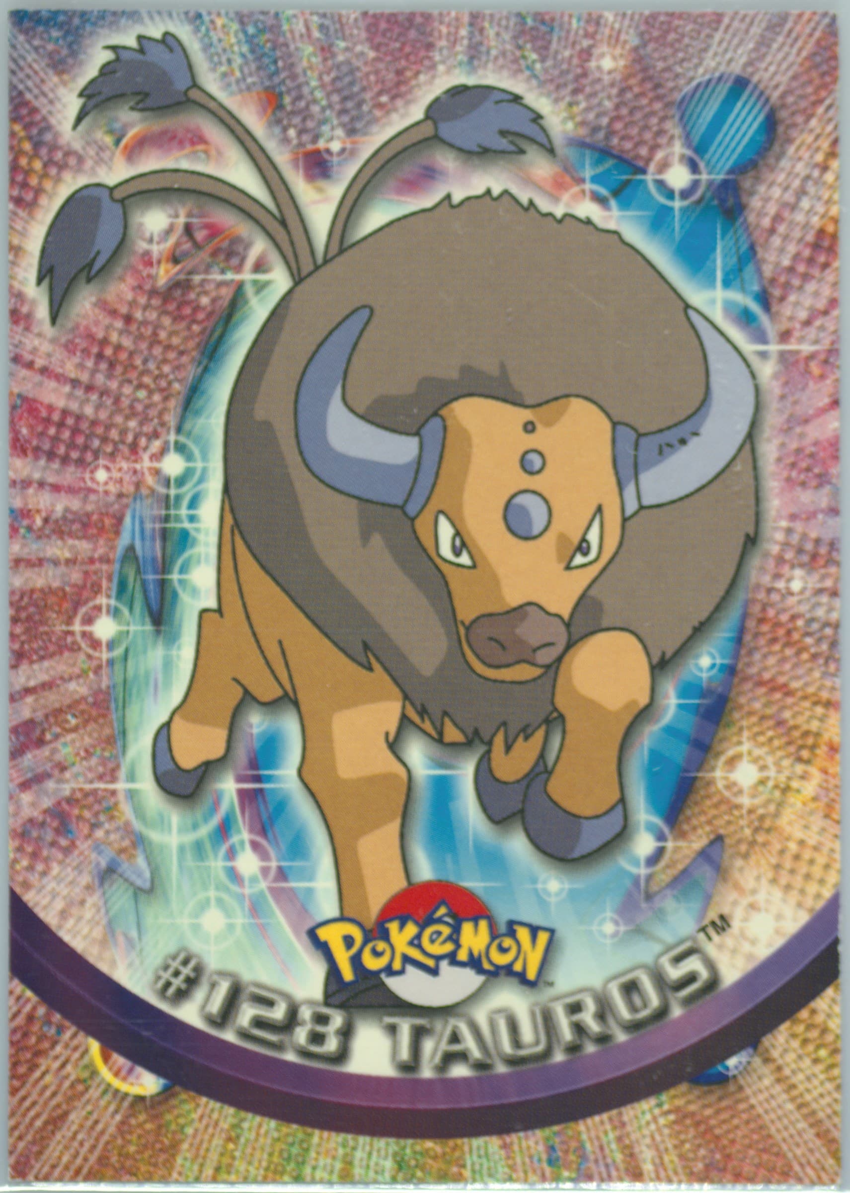Tauros (128) 2000 Topps Pokemon TV Animation Series 3