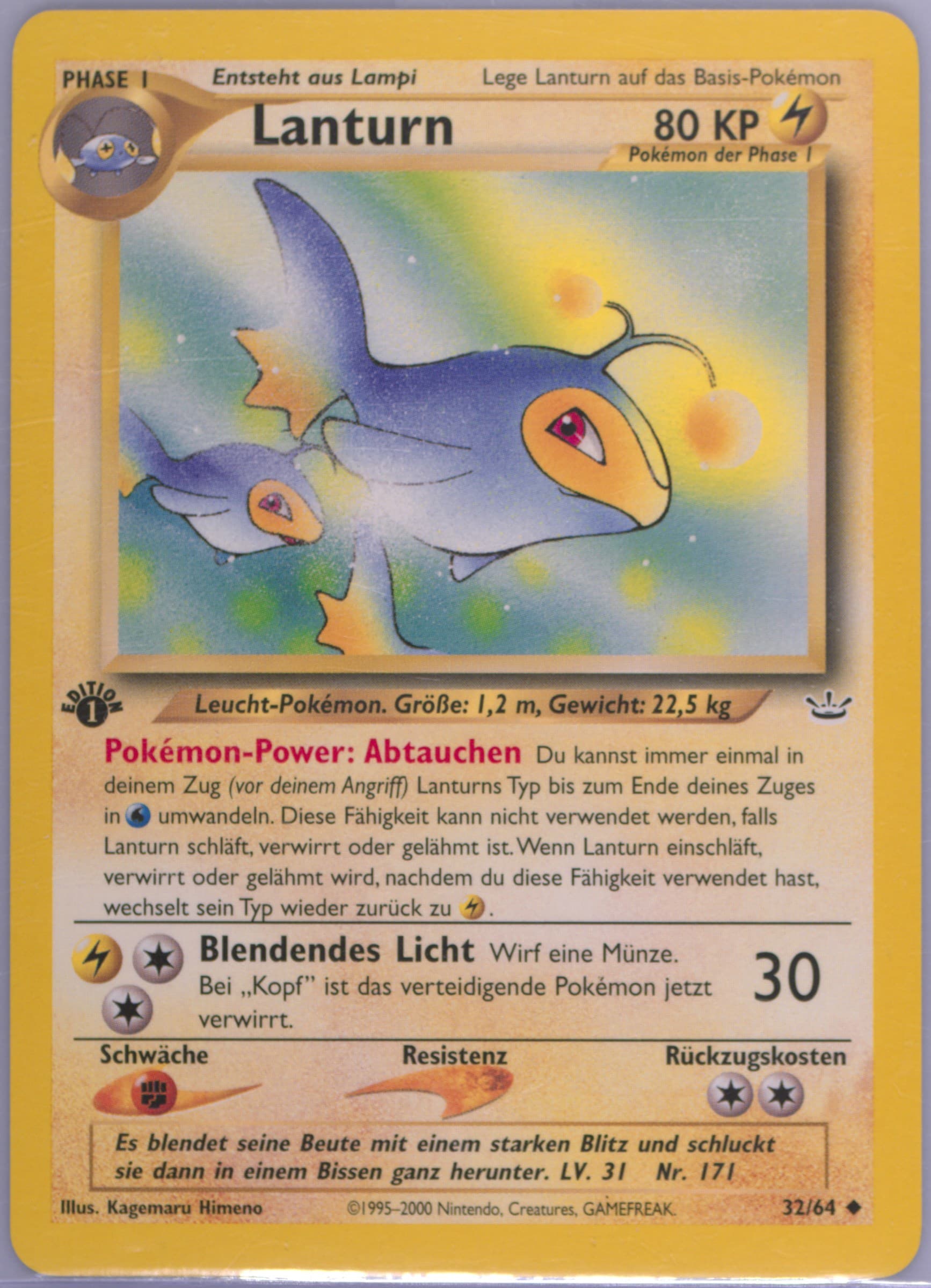 Lanturn 1st Edition (32) 2002 Pokemon German Neo Revelation