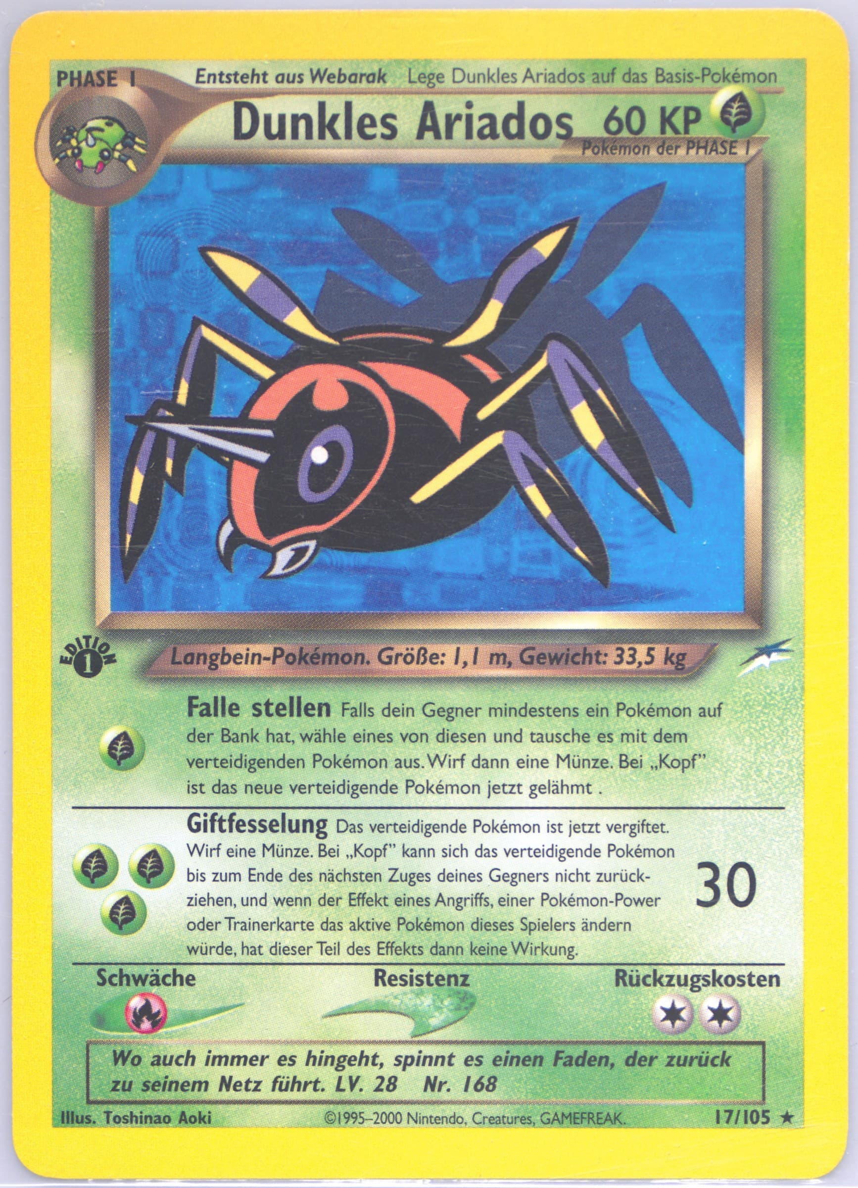 Dunkles Ariados German-1st Edition (17) 2002 Pokemon Neo Destiny