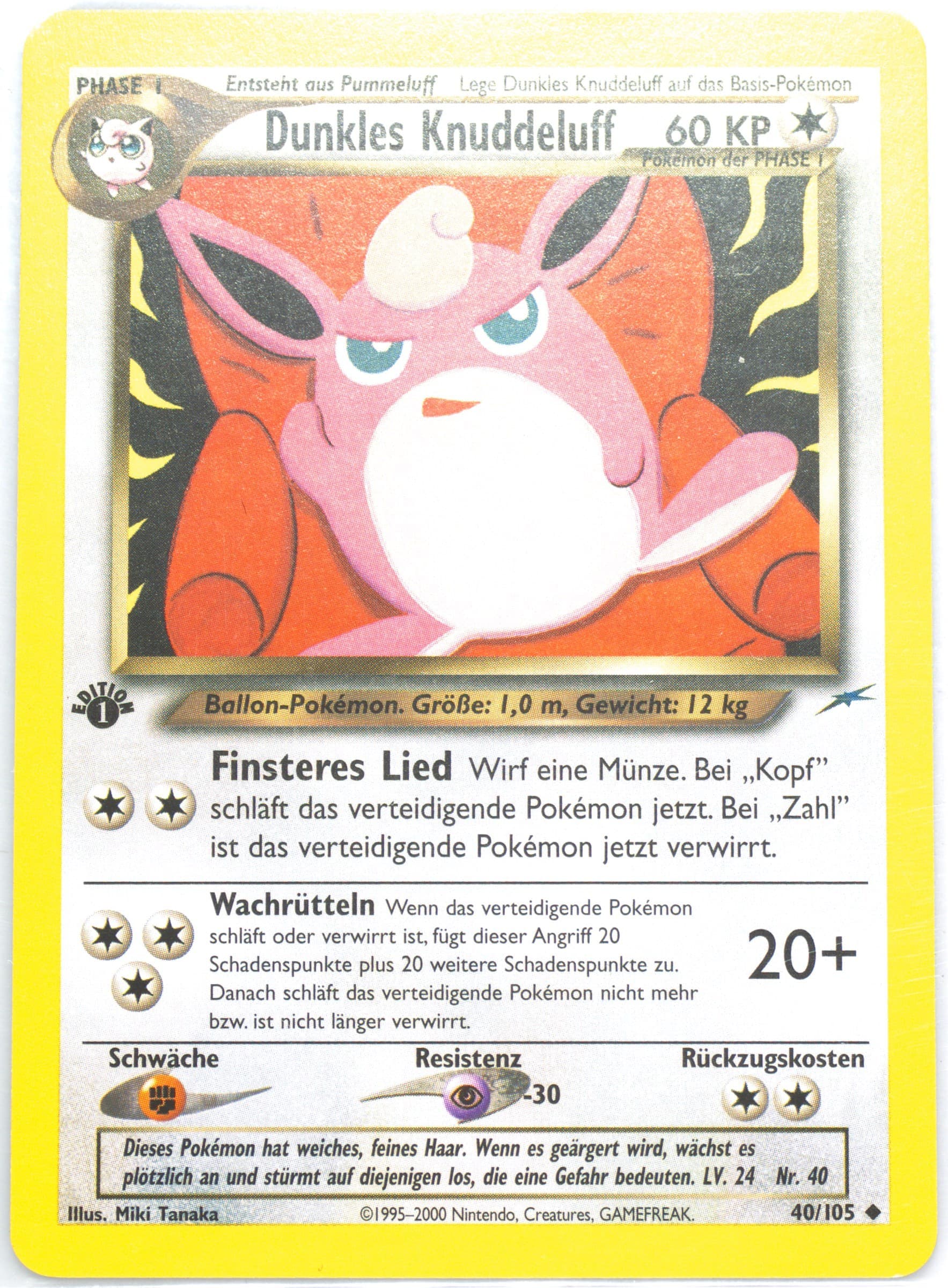 Dunkles Knuddeluff German-1st Edition (40) 2002 Pokemon Neo Destiny