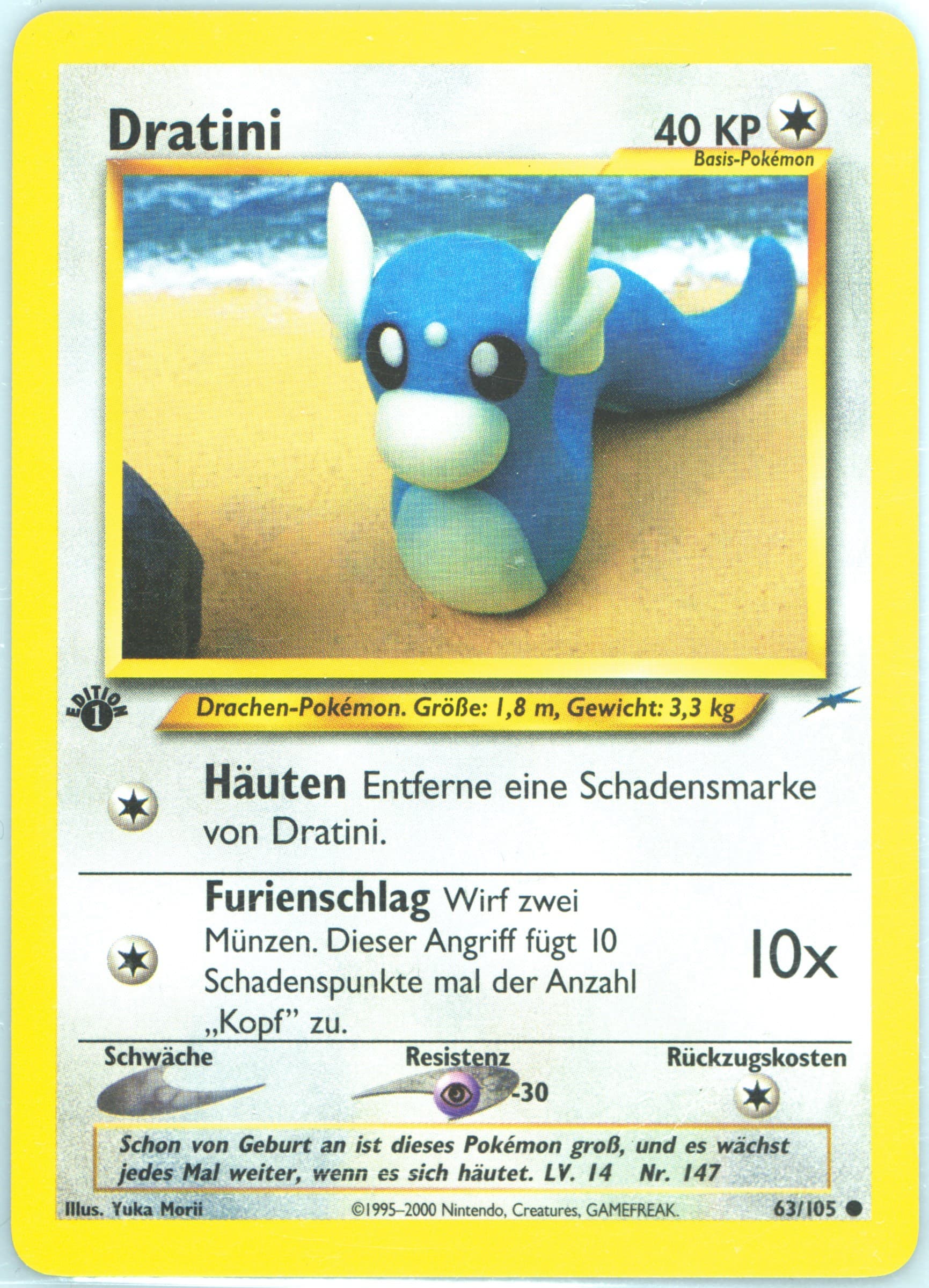 Dratini German-1st Edition (63) 2002 Pokemon Neo Destiny