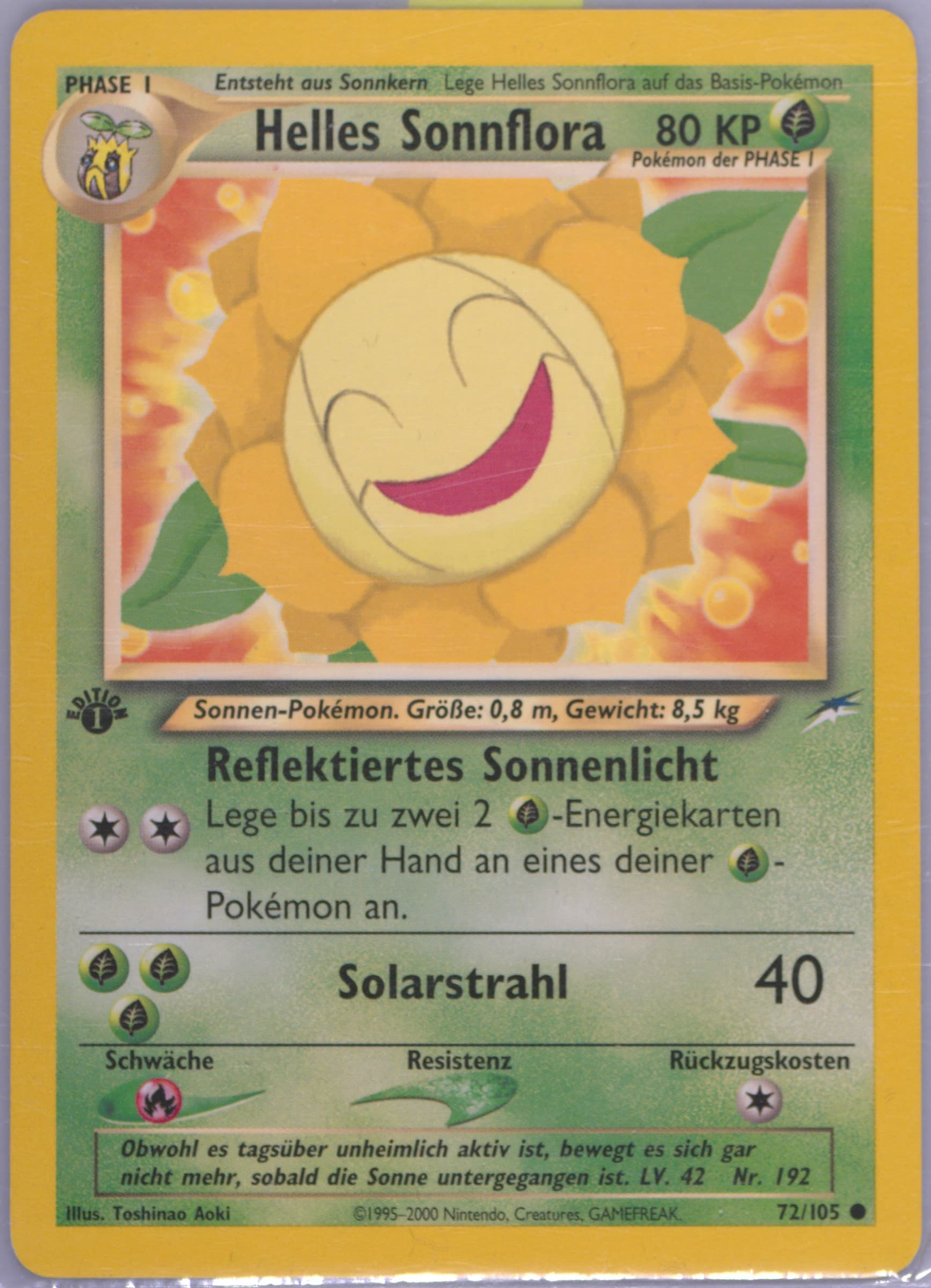 Helles Sonnflora German-1st Edition (72) 2002 Pokemon Neo Destiny