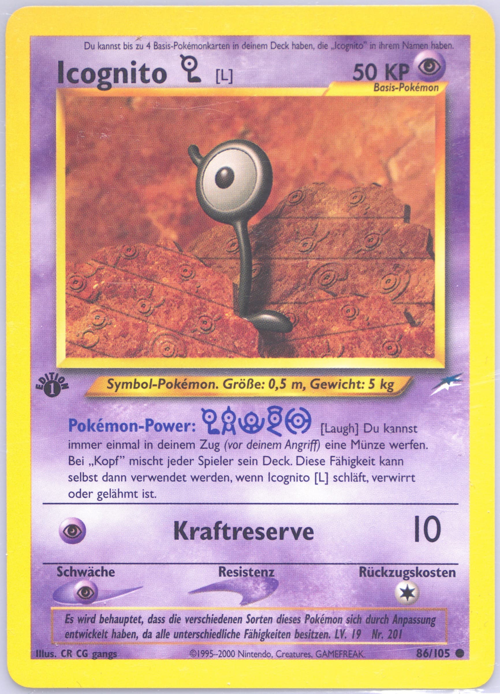 Icognito L German-1st Edition (86) 2002 Pokemon Neo Destiny