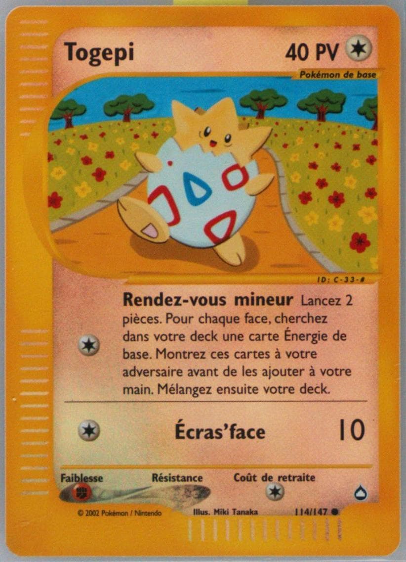 Togepi-Reverse Foil French (114) 2003 Pokemon Aquapolis