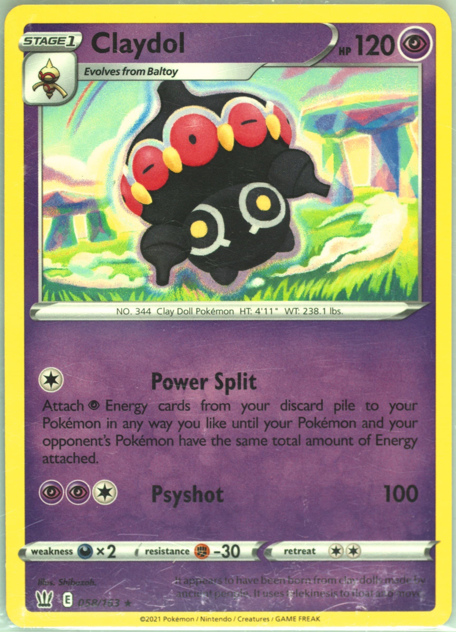 Claydol (058) 2021 Pokemon Sword & Shield Battle Styles