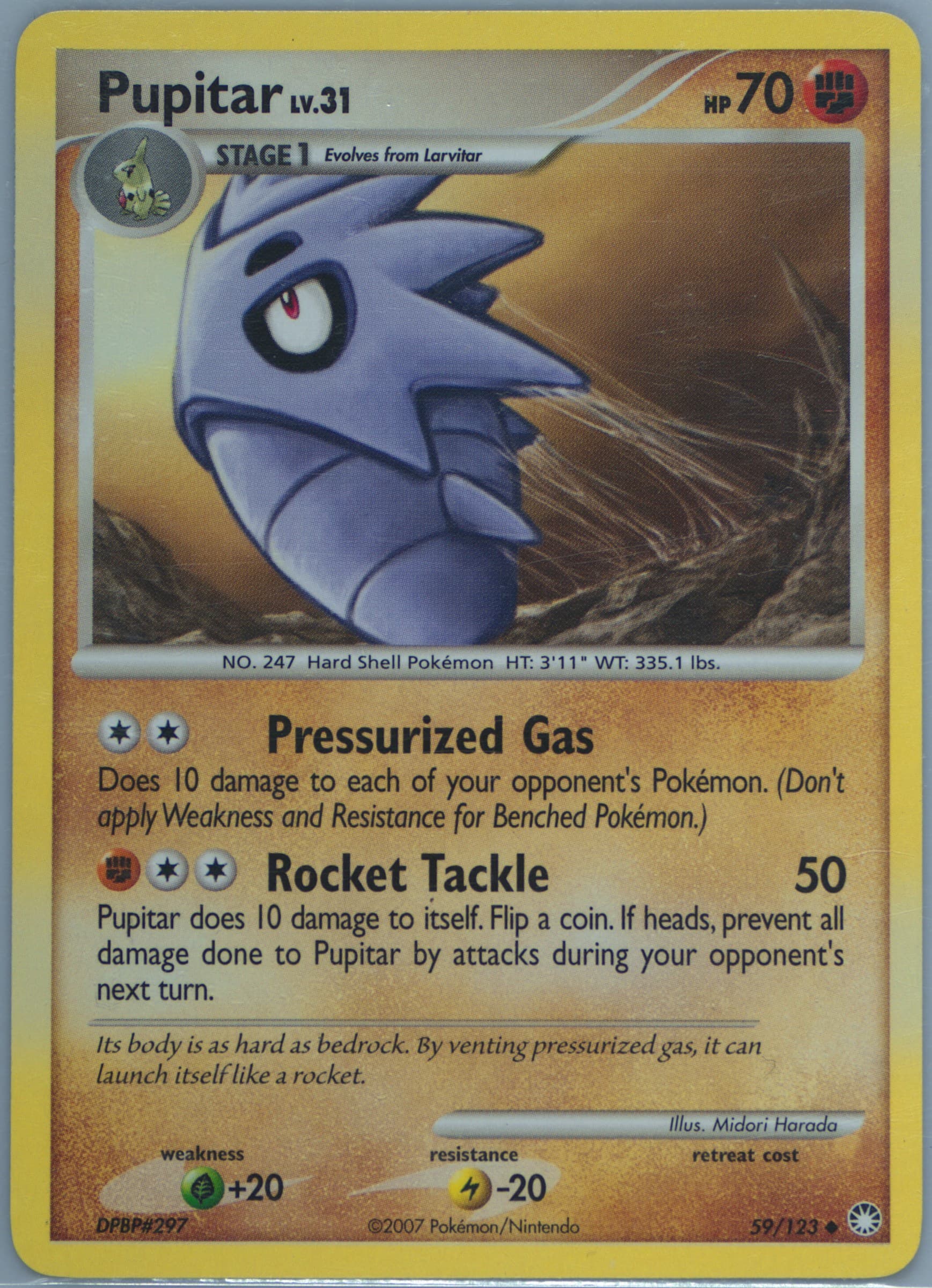 Pupitar (59) 2007 Pokemon Diamond & Pearl Mysterious Treasures