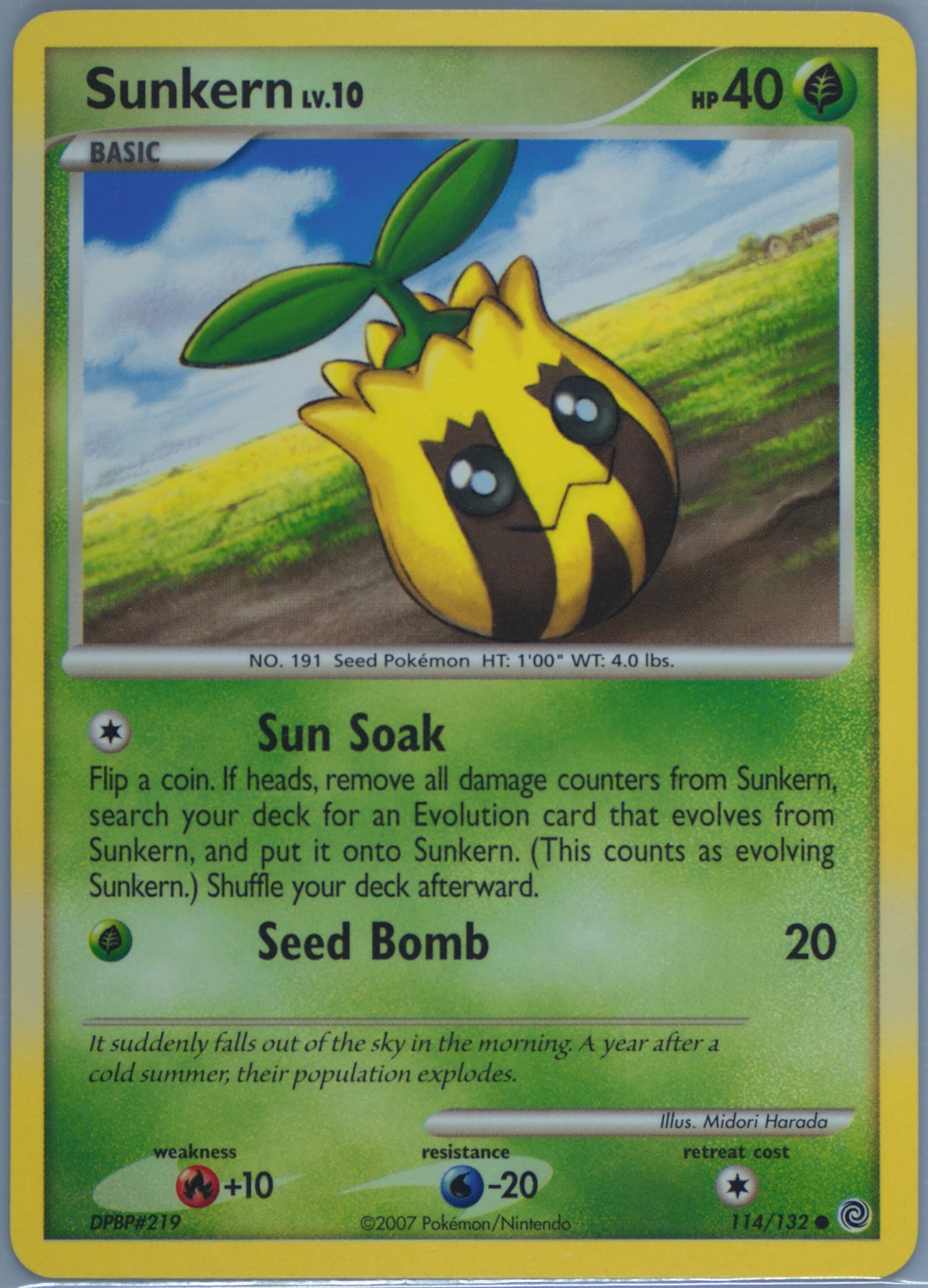 Sunkern (114) 2007 Pokemon Diamond & Pearl Secret Wonders