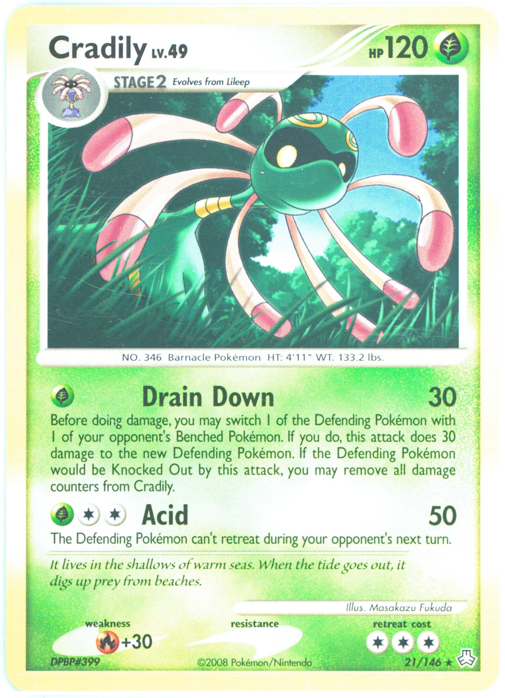 Cradily (21) 2008 Pokemon Diamond & Pearl Legends Awakened