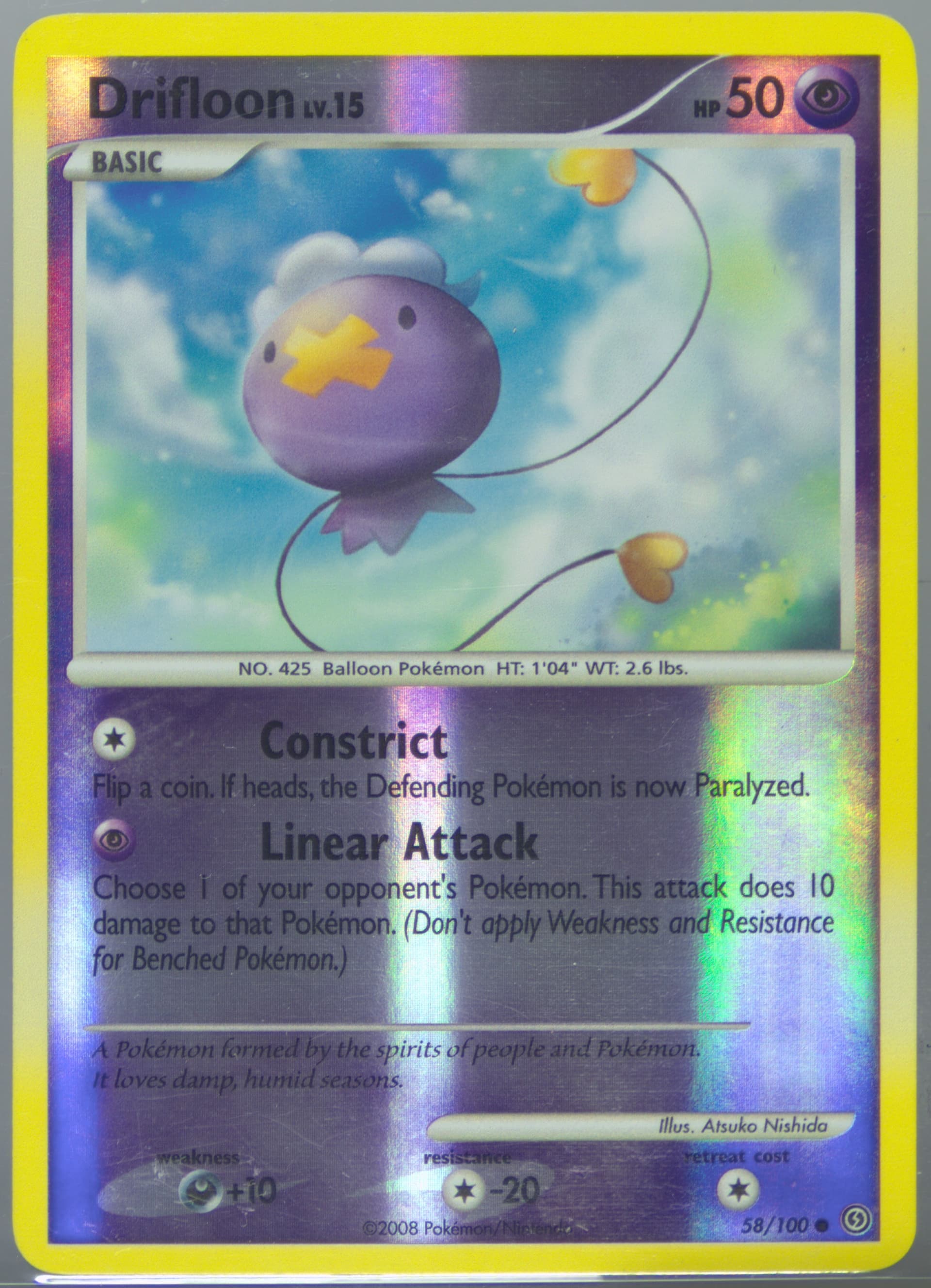 Drifloon-Reverse Foil (58) 2008 Pokemon Diamond & Pearl Stormfront