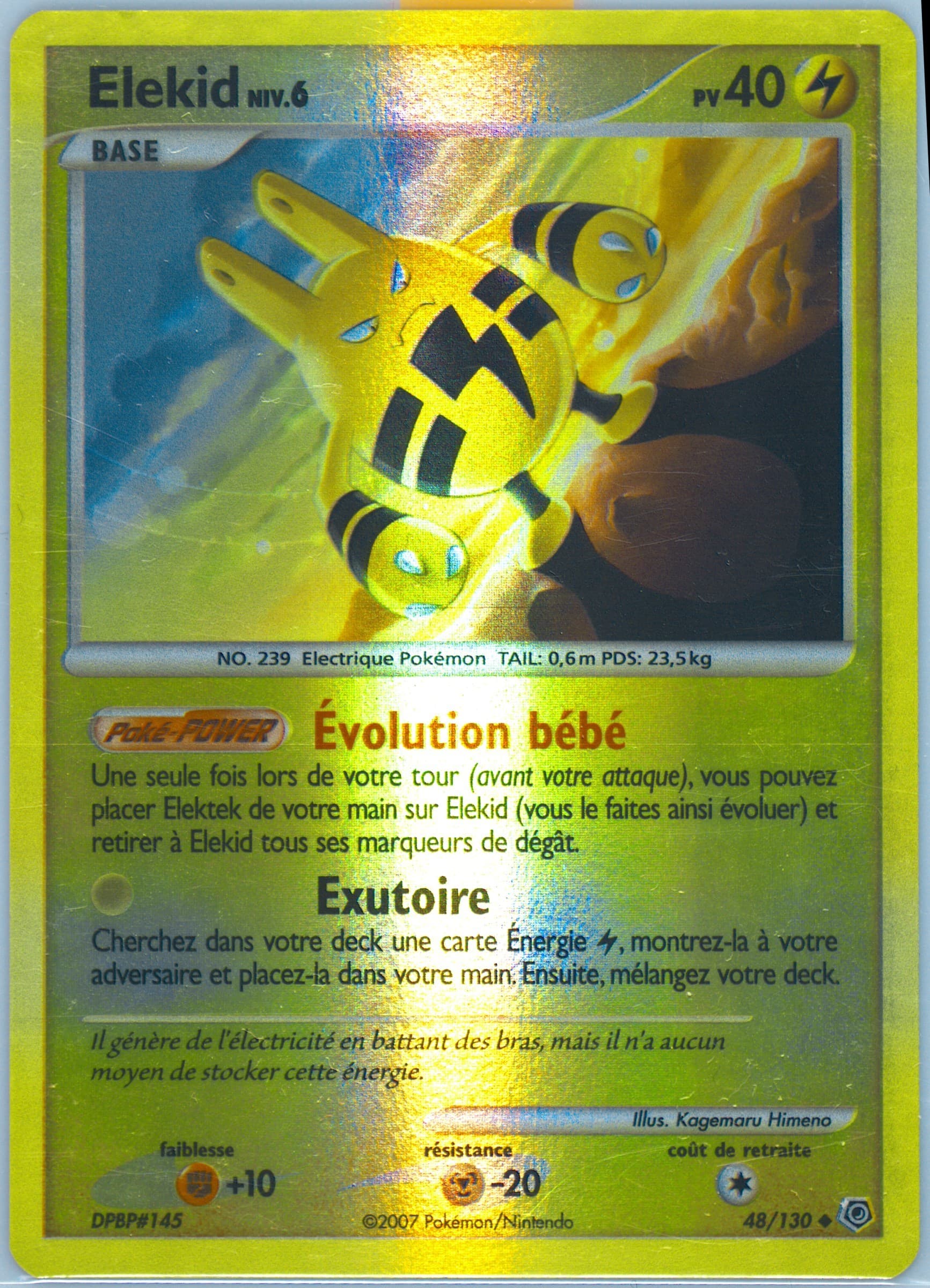 Elekid-Reverse Foil French (48) 2007 Pokemon Diamond & Pearl