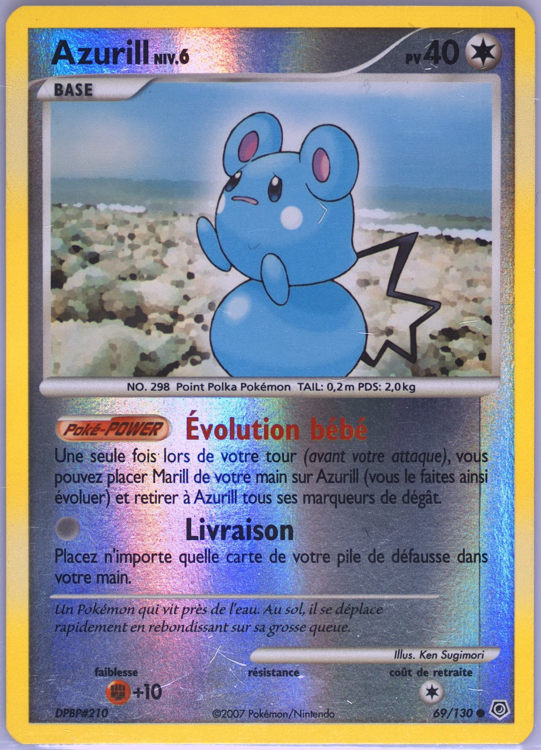 Azurill-Reverse Foil French (69) 2007 Pokemon Diamond & Pearl