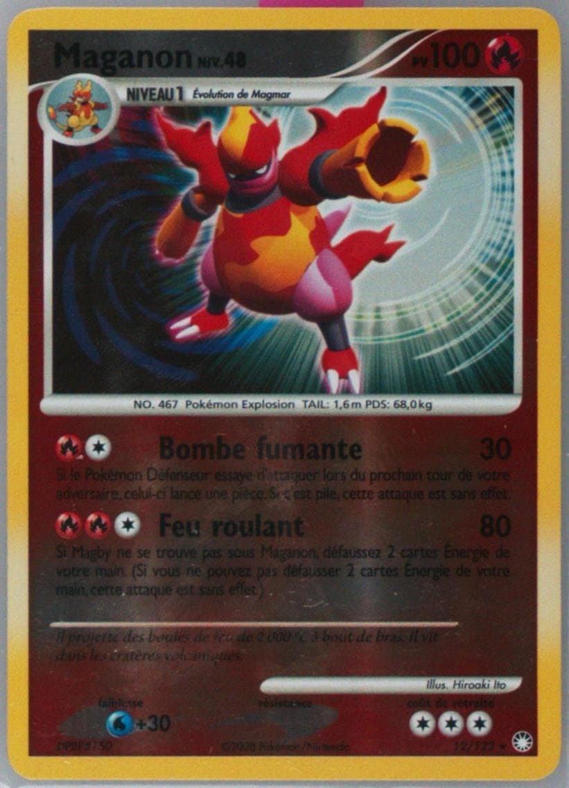 Maganon-Reverse Foil (12) 2008 Pokemon French Diamond & Pearl Mysterious Treasures