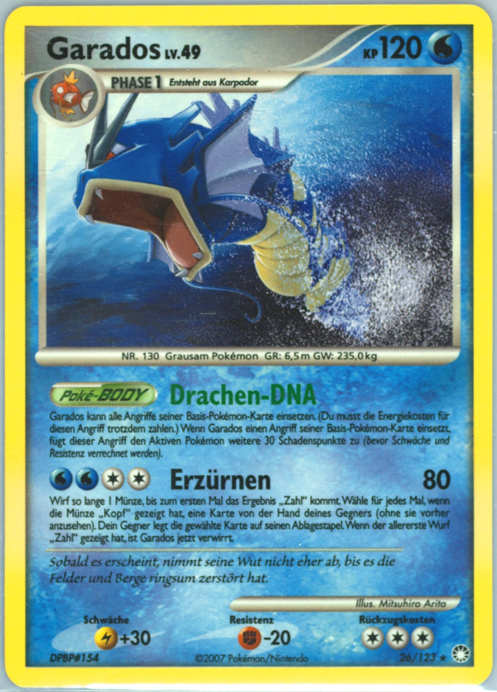 Garados German (26) 2007 Pokemon Diamond & Pearl Mysterious Treasures