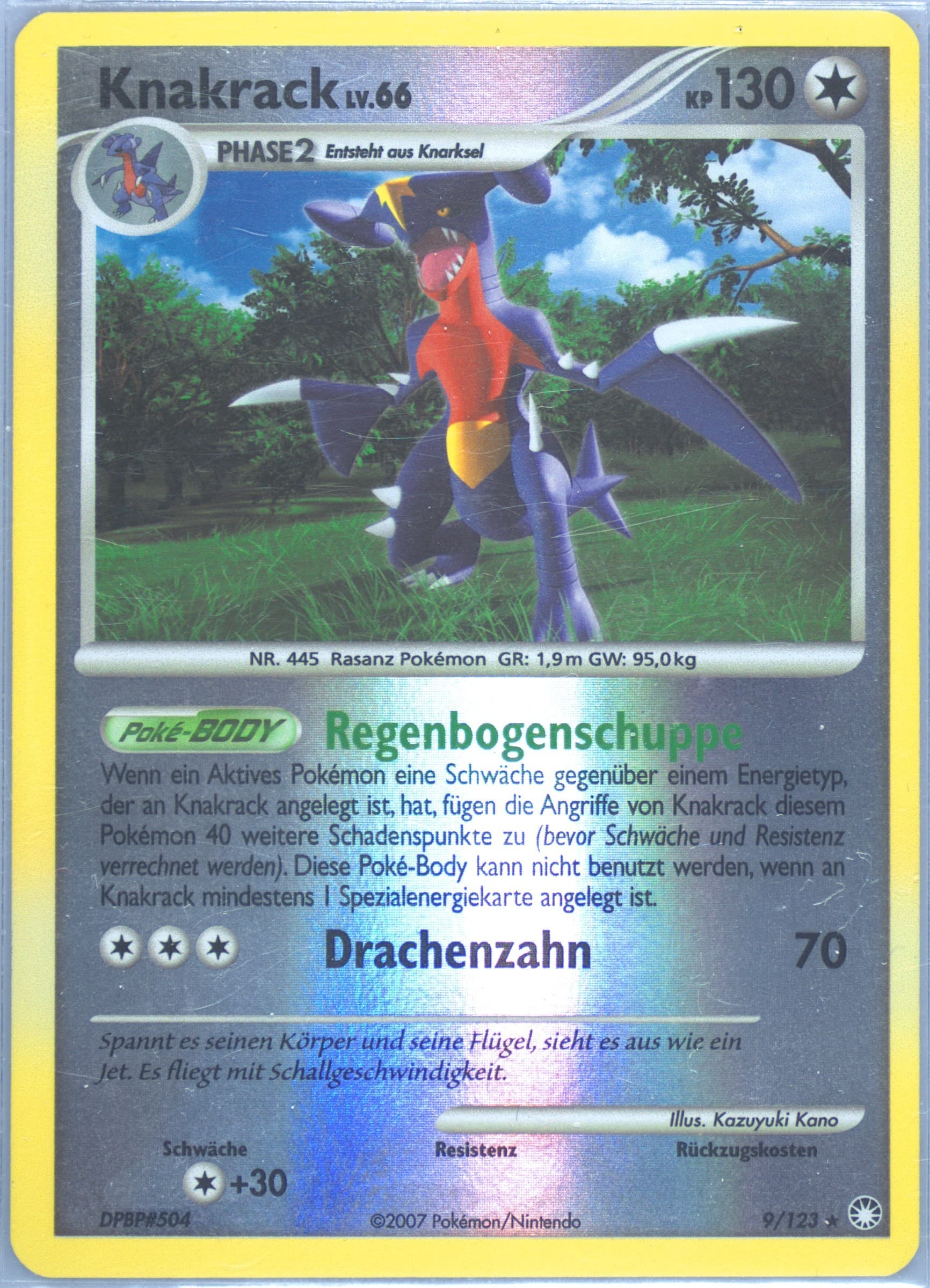 Knakrack-Reverse Foil German (9) 2007 Pokemon Diamond & Pearl Mysterious Treasures