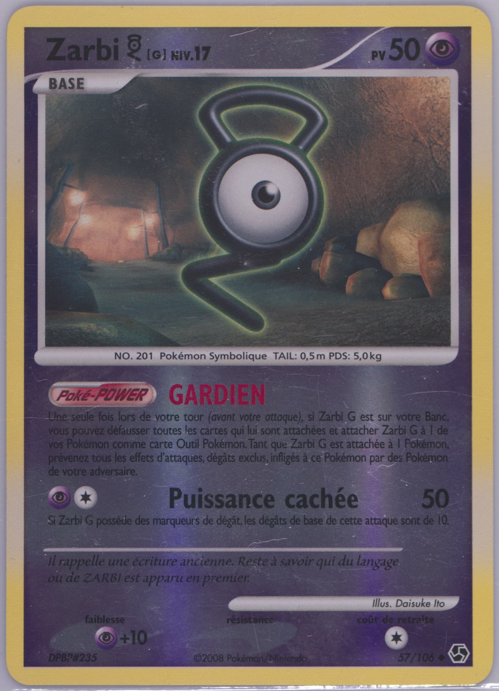 Zarbi G-Reverse Foil French (57) 2008 Pokemon Diamond & Pearl Great Encounters