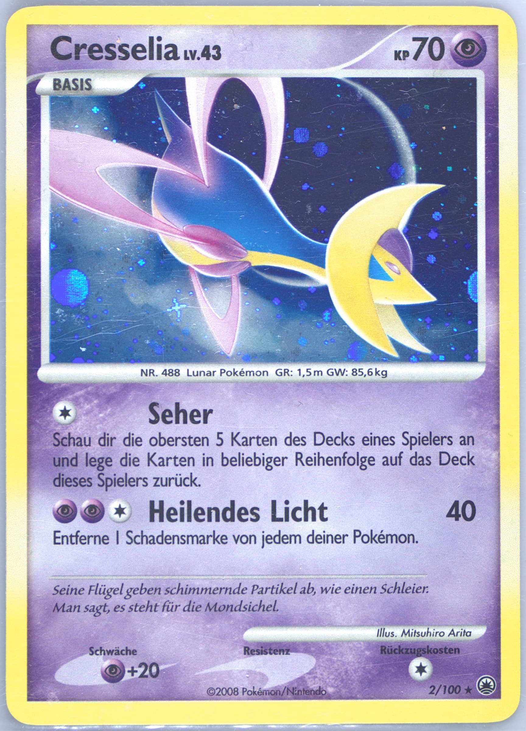 Cresselia-Holo German (2) 2008 Pokemon Diamond & Pearl Majestic Dawn