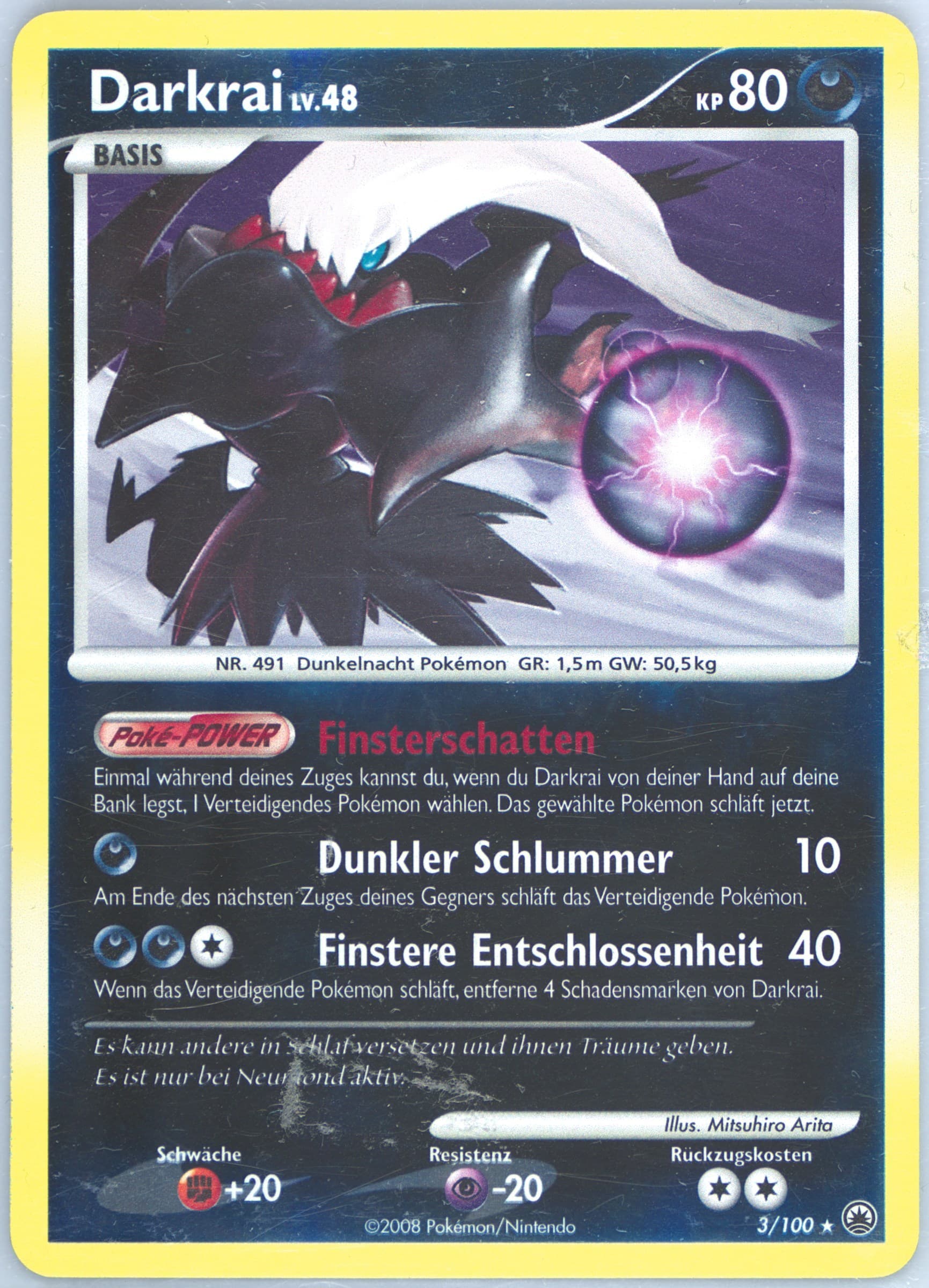 Darkrai-Reverse Foil German (3) 2008 Pokemon Diamond & Pearl Majestic Dawn