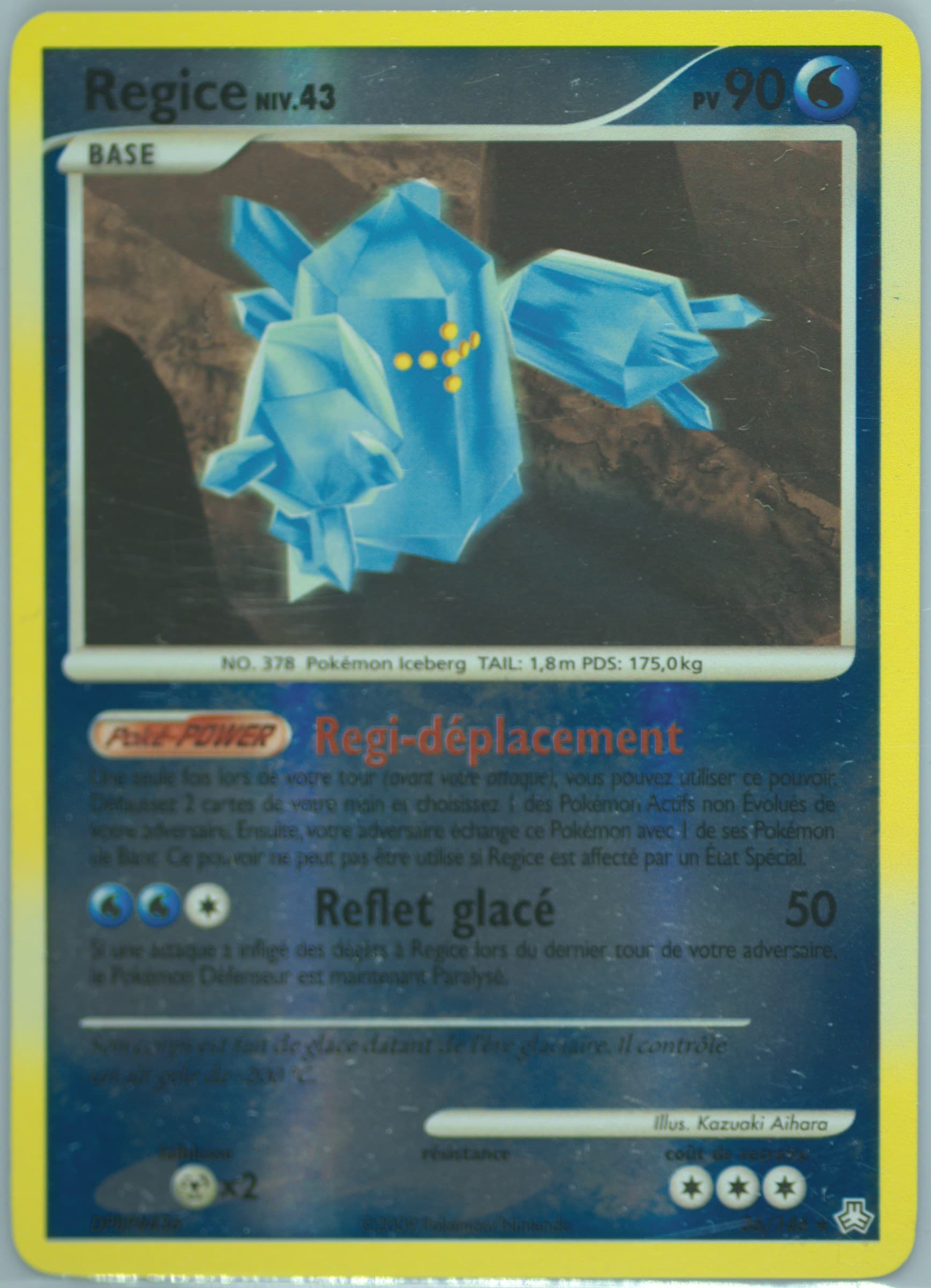 Regice-Reverse Foil (36) 2009 Pokemon French Diamond & Pearl Legends Awakened