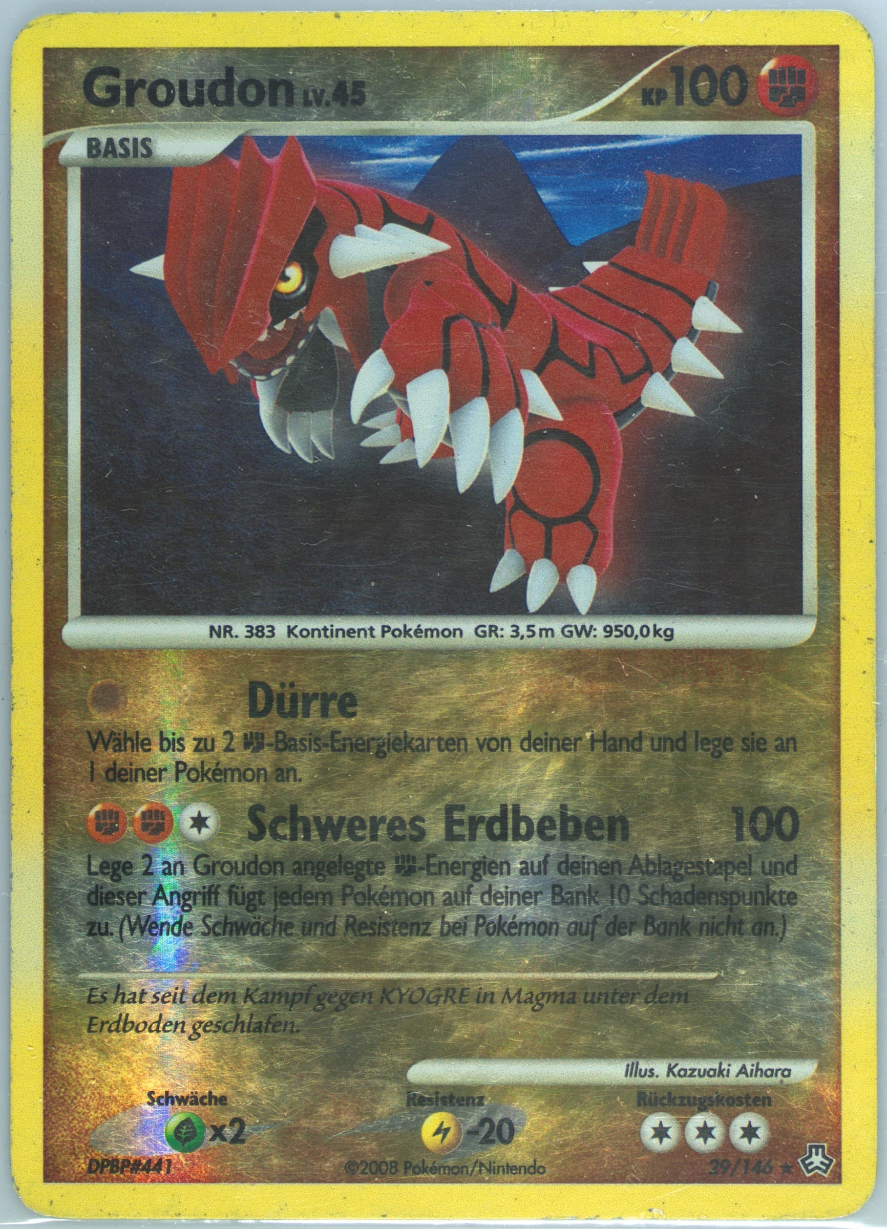 Groudon-Reverse Foil German (29) 2008 Pokemon Diamond & Pearl Legends Awakened