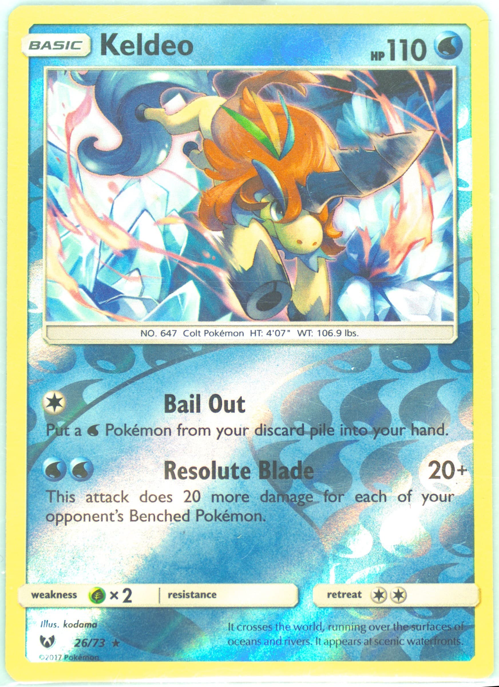 Keldeo-Reverse Foil (26) 2017 Pokemon Sun & Moon Shining Legends