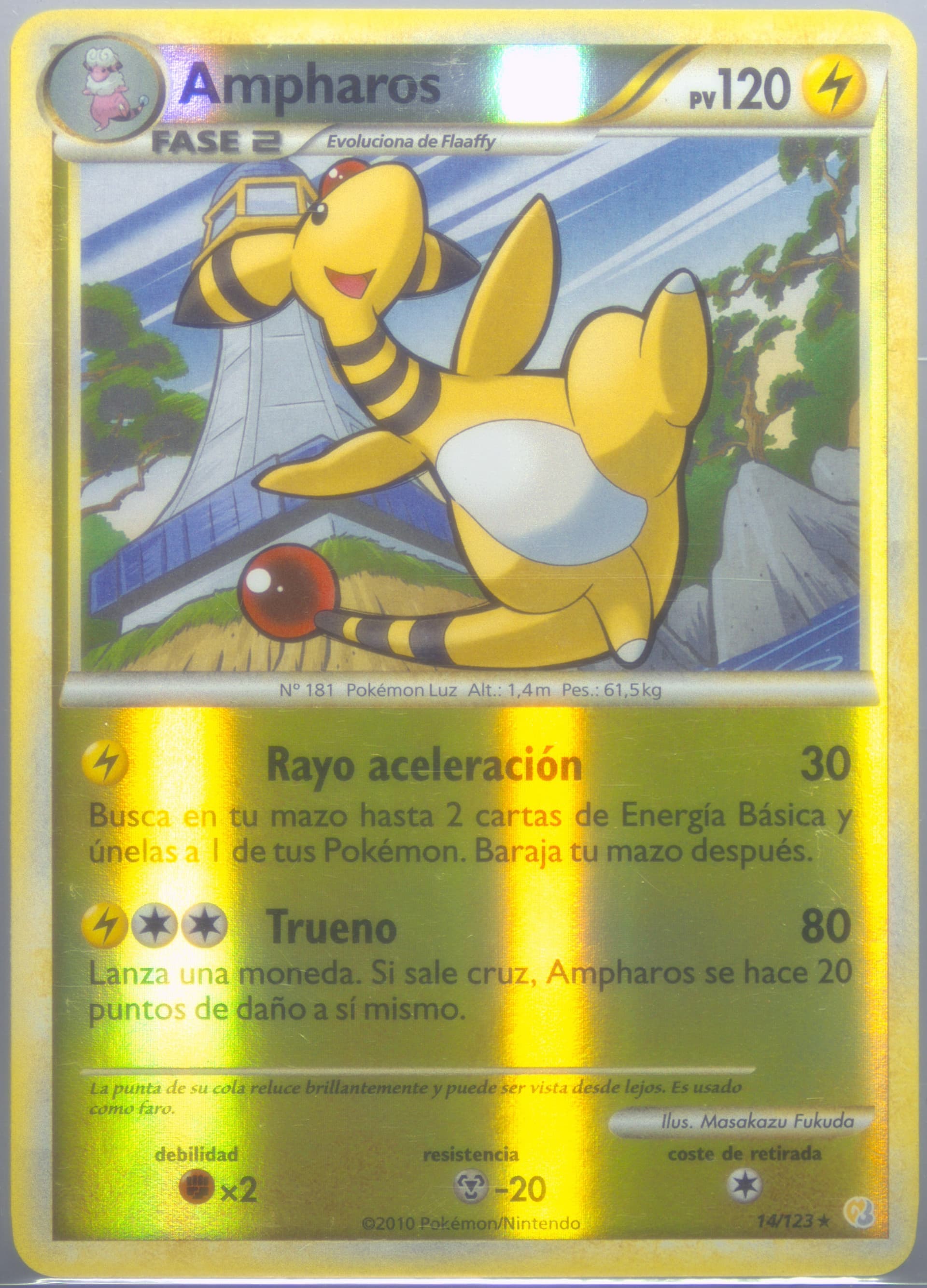 Ampharos-Reverse Foil Spanish (14) 2010 Pokemon Heartgold & Soulsilver