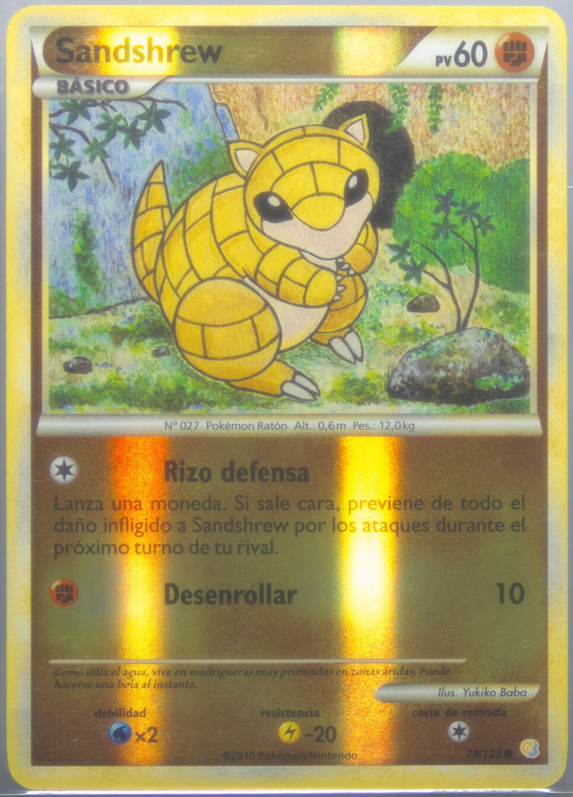 Sandshrew-Reverse Foil Spanish (79) 2010 Pokemon Heartgold & Soulsilver