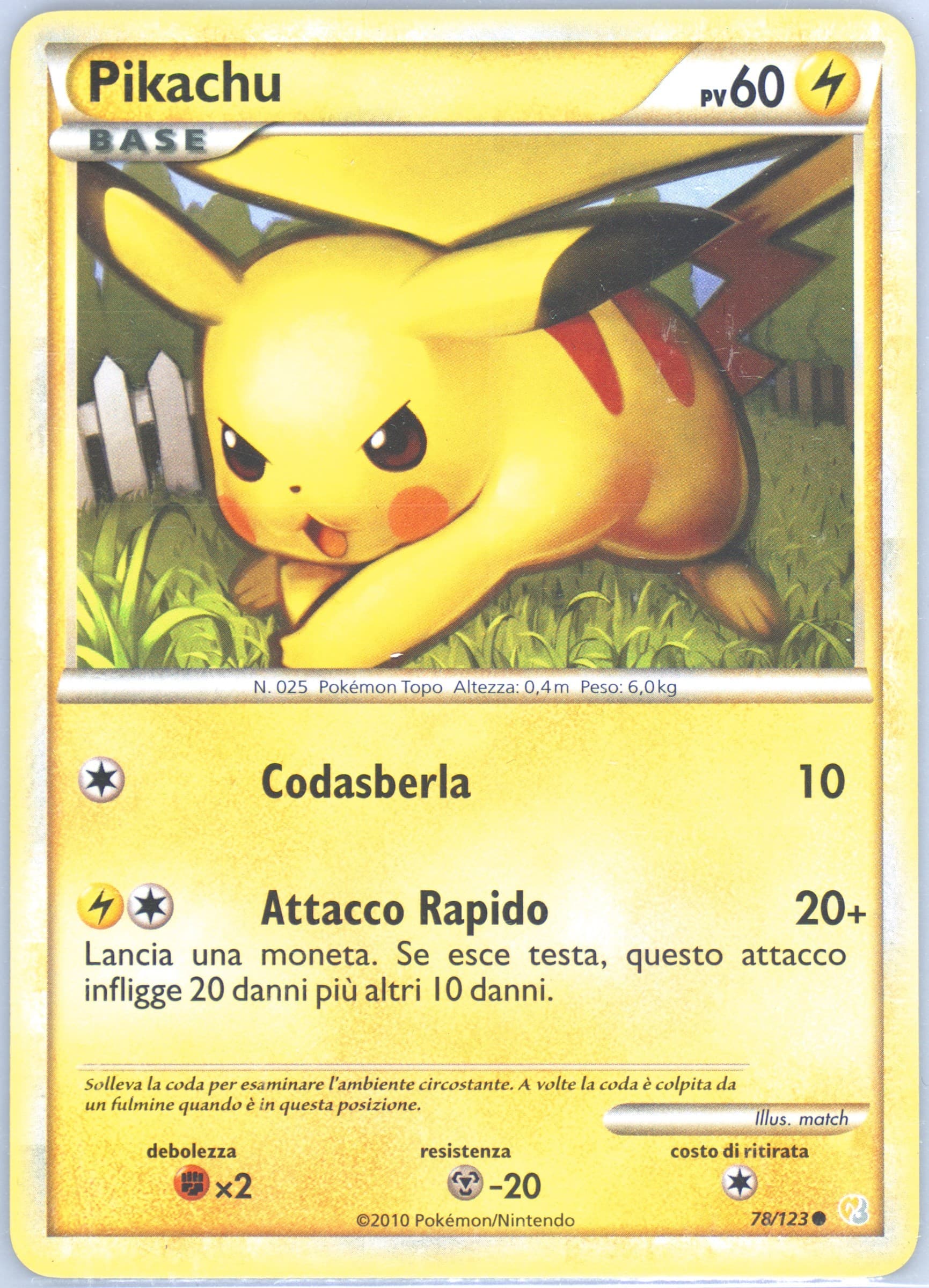 Pikachu Italian (78) 2010 Pokemon Heartgold & Soulsilver