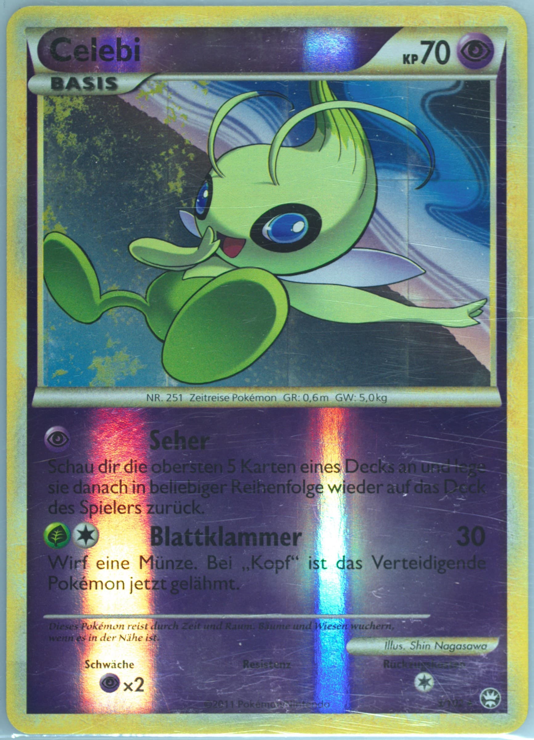 Celebi-Reverse Foil (3) 2011 Pokemon German Heartgold & Soulsilver Triumphant