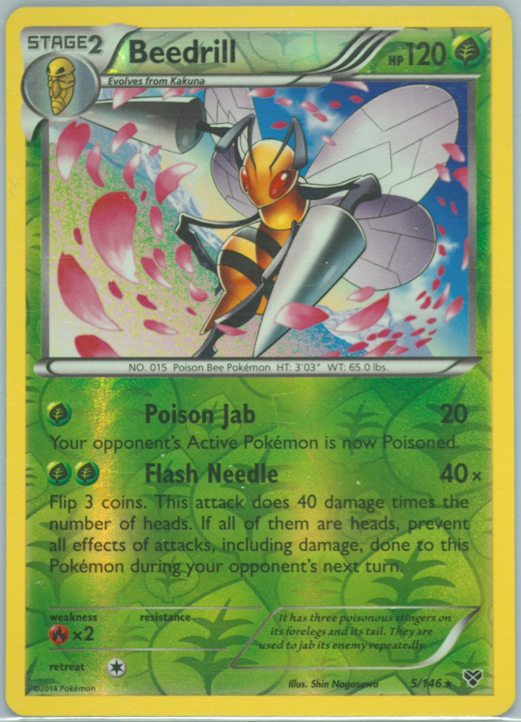 Beedrill-Reverse Foil (5) 2014 Pokemon XY